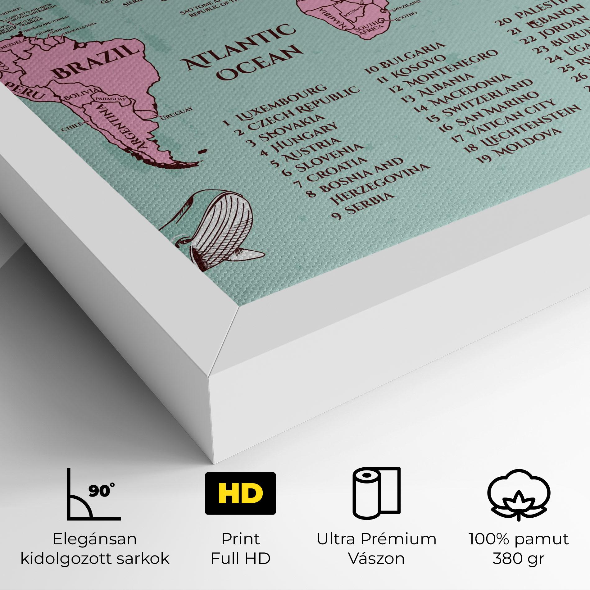 Vászonkép Pink Pirate Map mockup 4