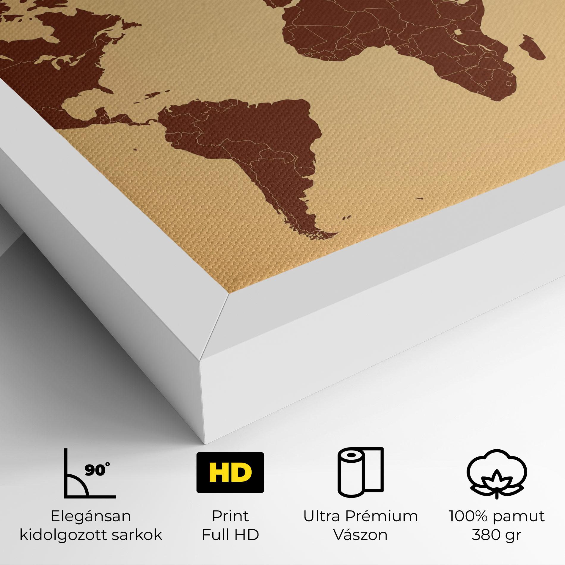 Vászonkép Vintage World Map mockup 4