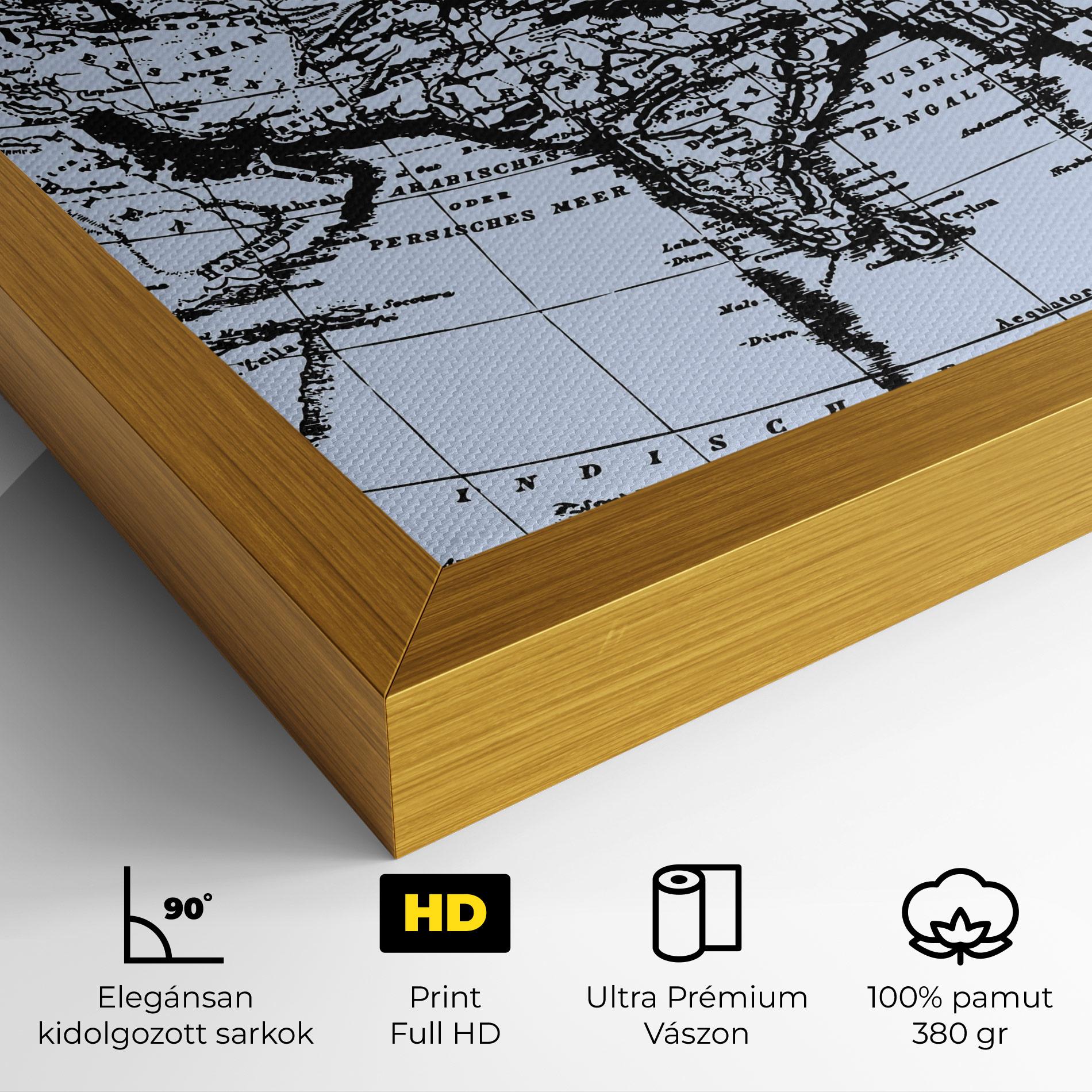 Vászonkép Blue Old Map mockup 4