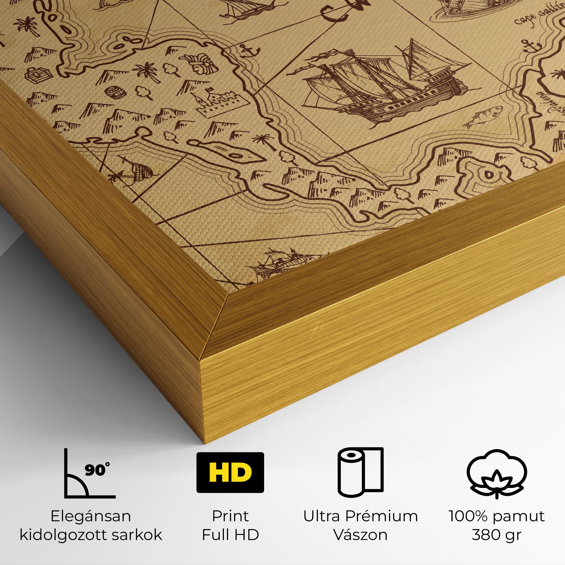 Vászonkép Caribbean Sea Map mockup 4