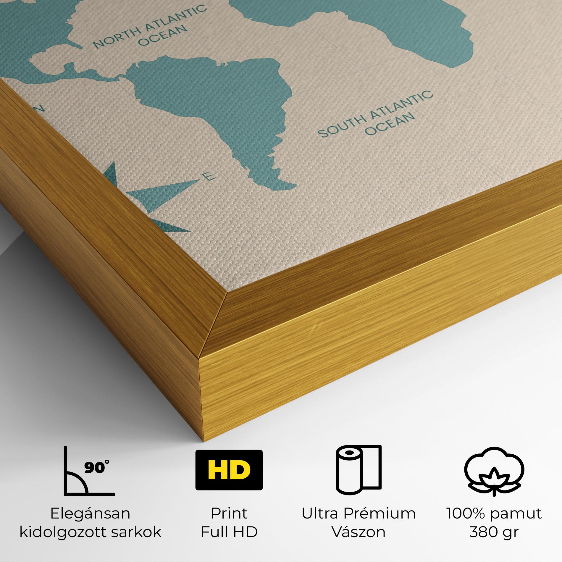 Vászonkép Cream Blue Map mockup 4