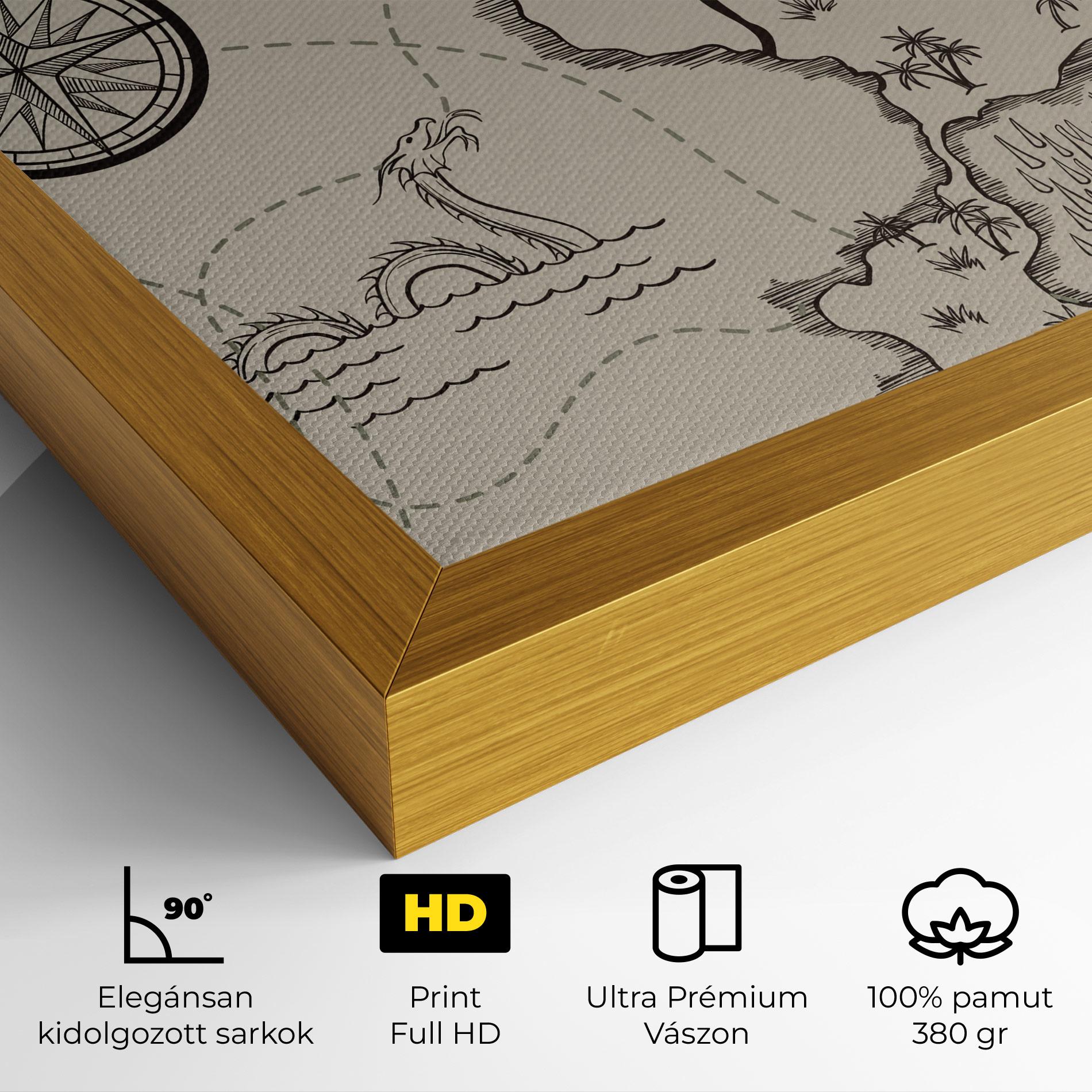 Vászonkép Cream Island Map mockup 4