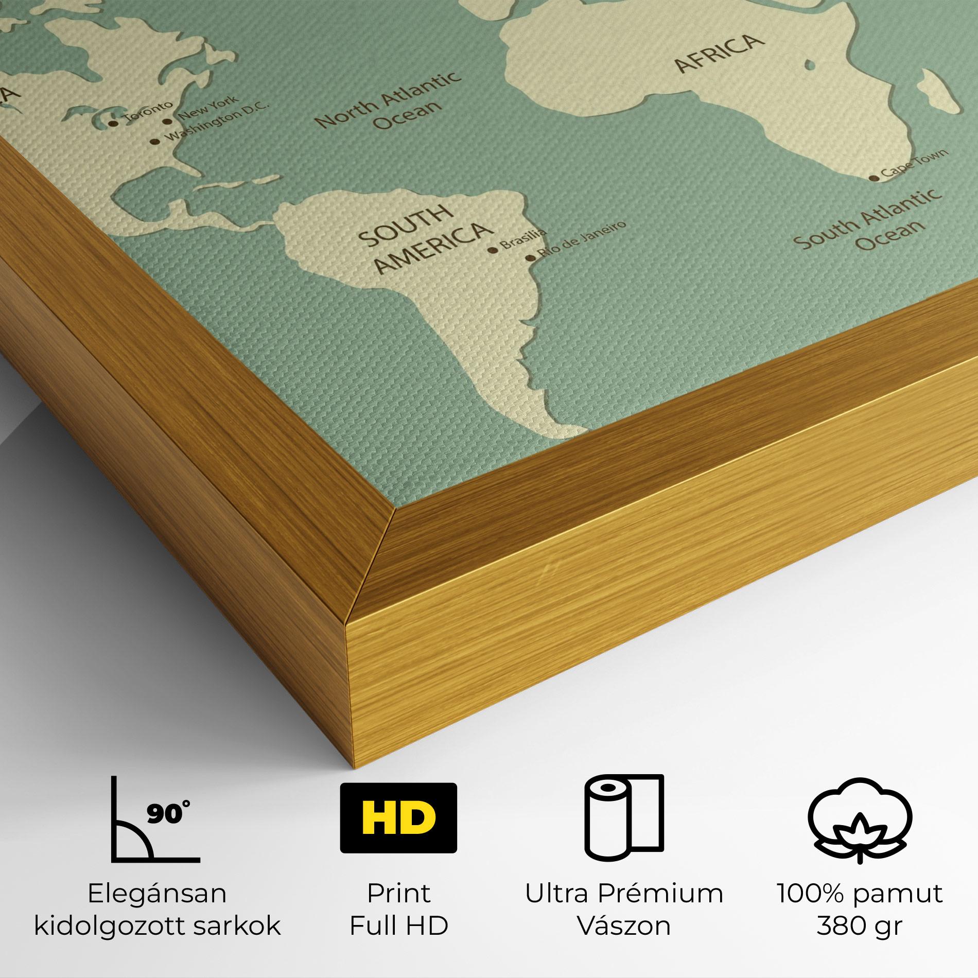 Vászonkép Green Cream Map mockup 4