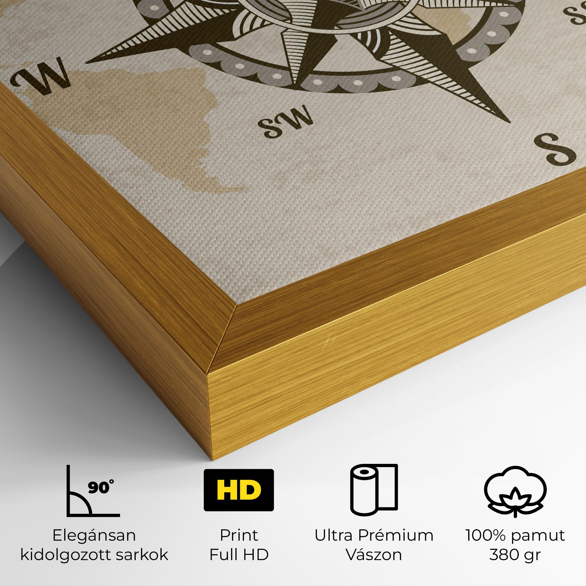 Vászonkép Nautical Compass mockup 4