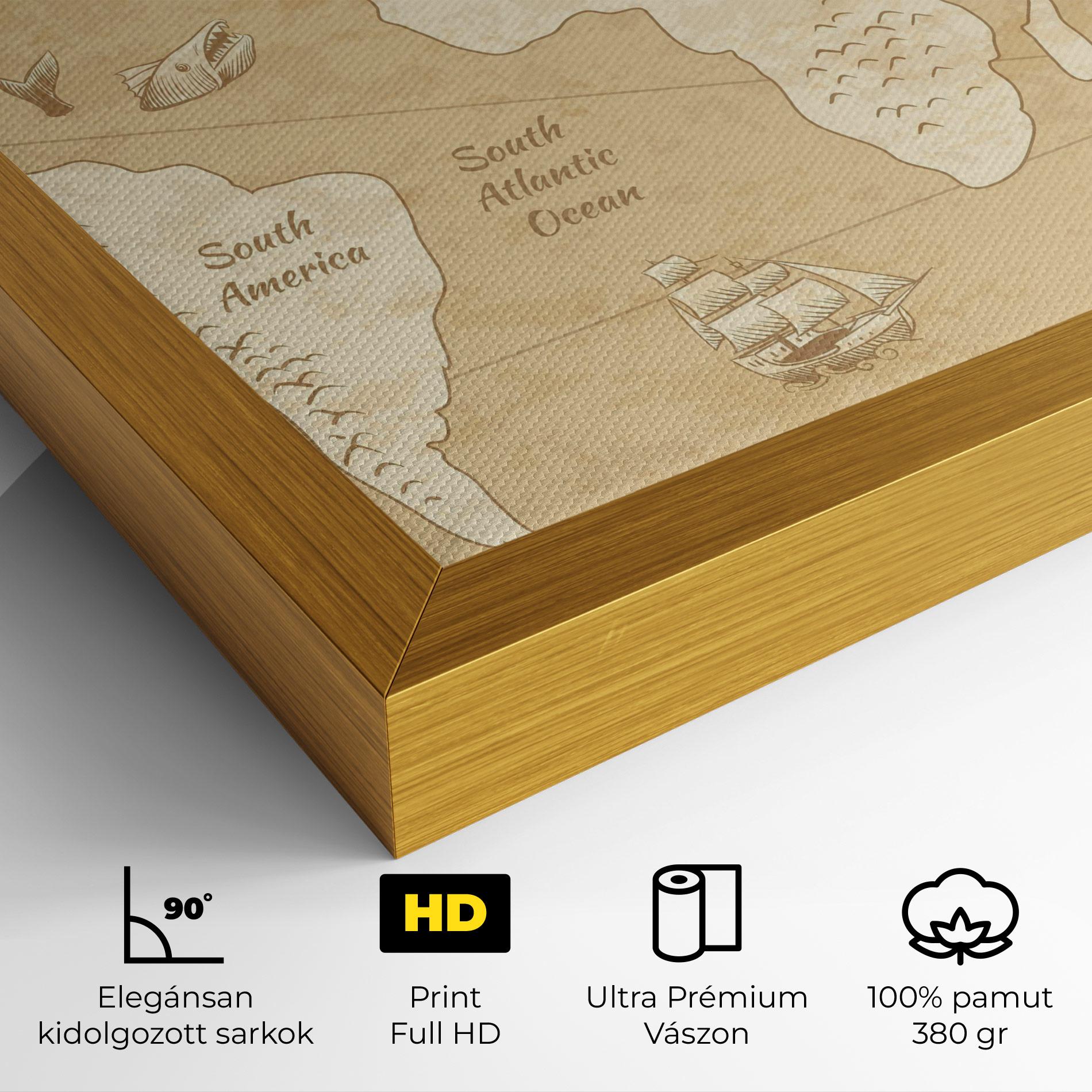 Vászonkép Old Continents Map mockup 4