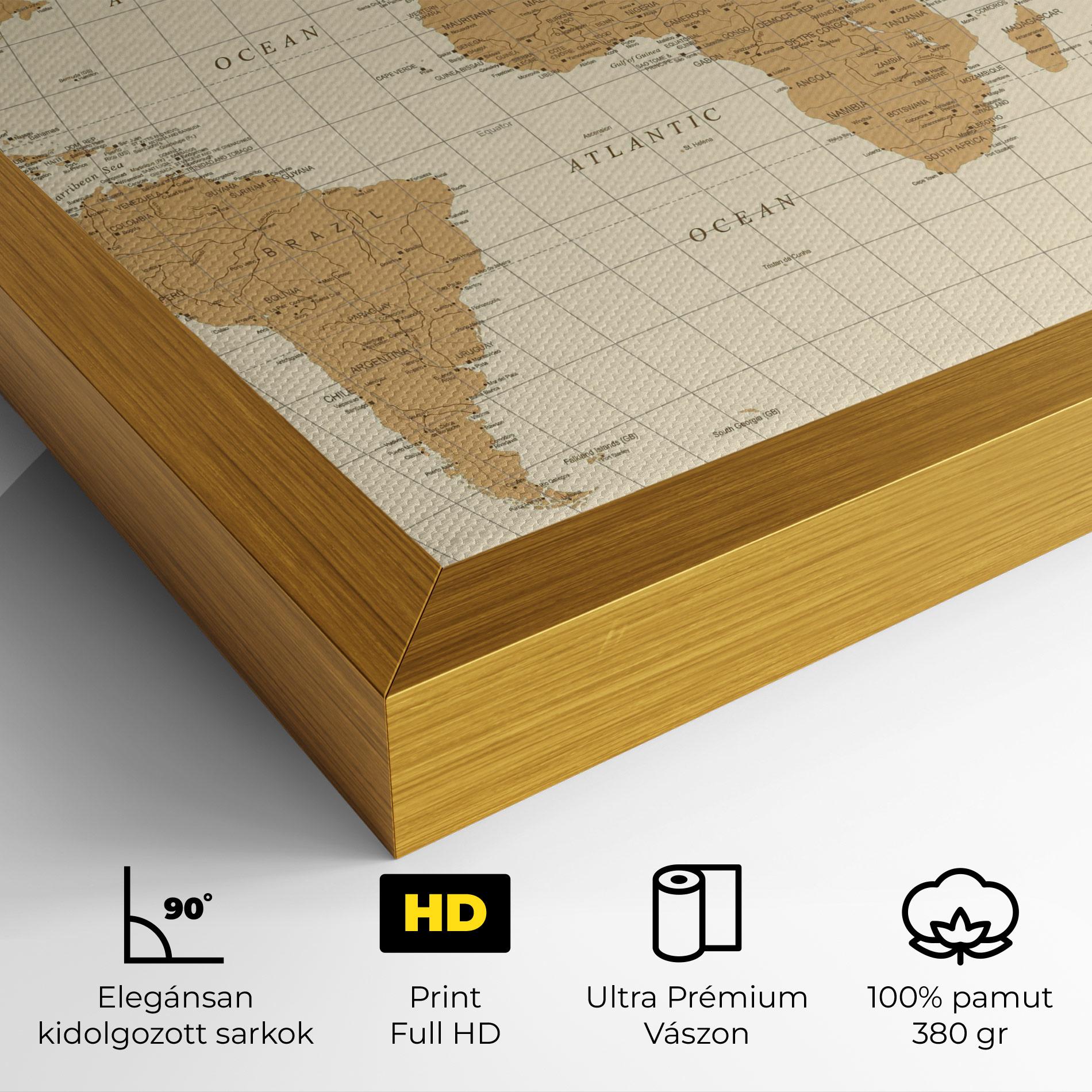 Vászonkép Old Map Cream mockup 4