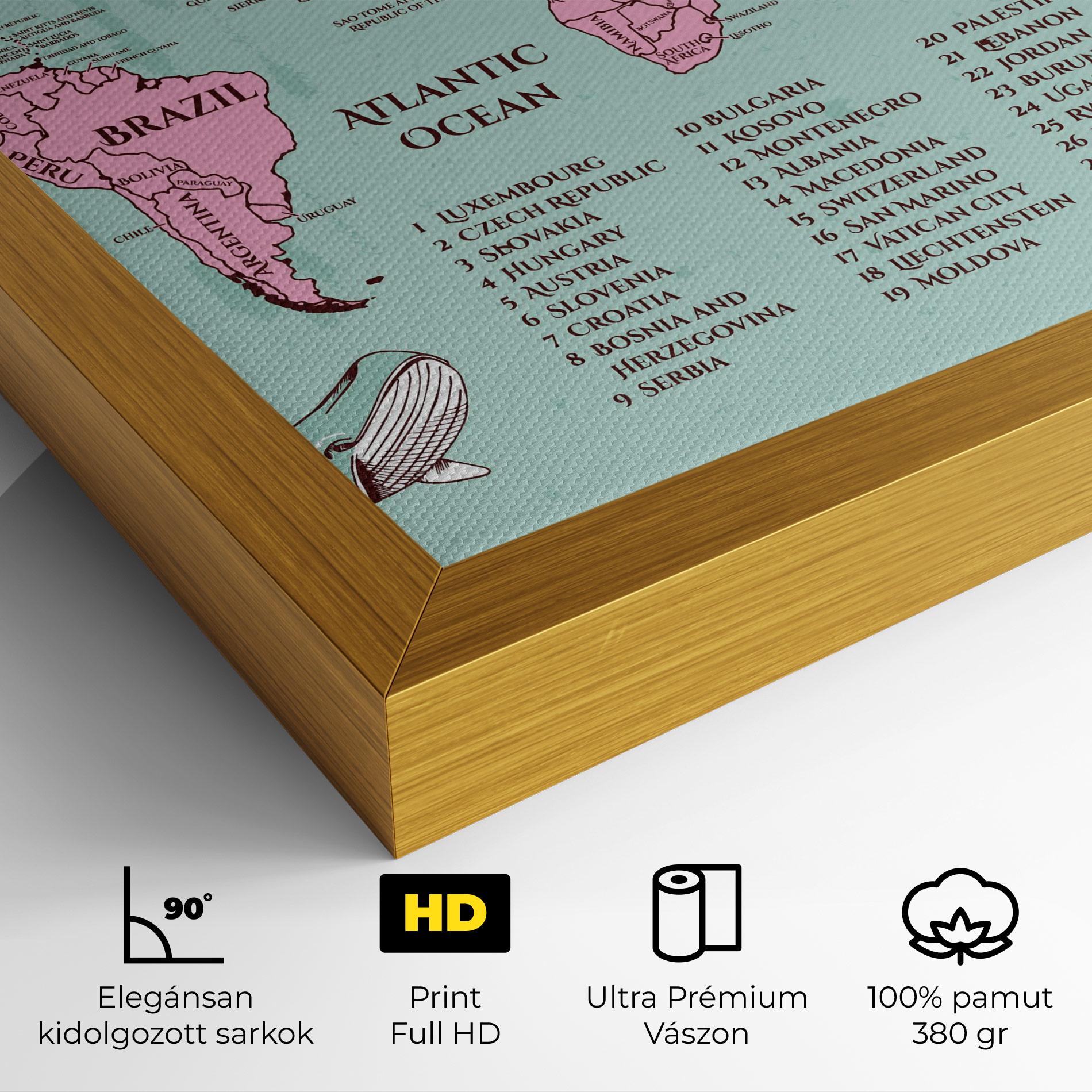 Vászonkép Pink Pirate Map mockup 4
