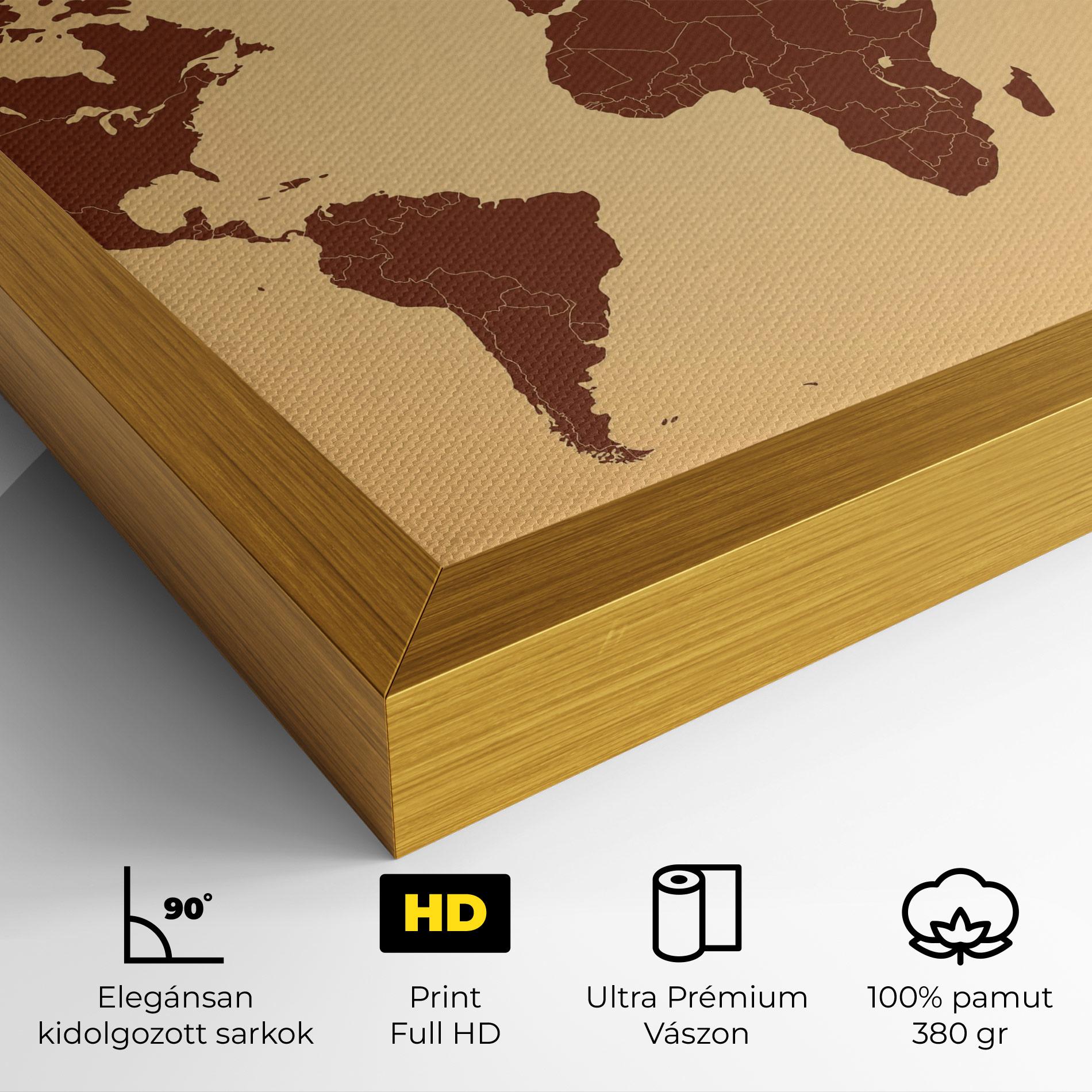 Vászonkép Vintage World Map mockup 4