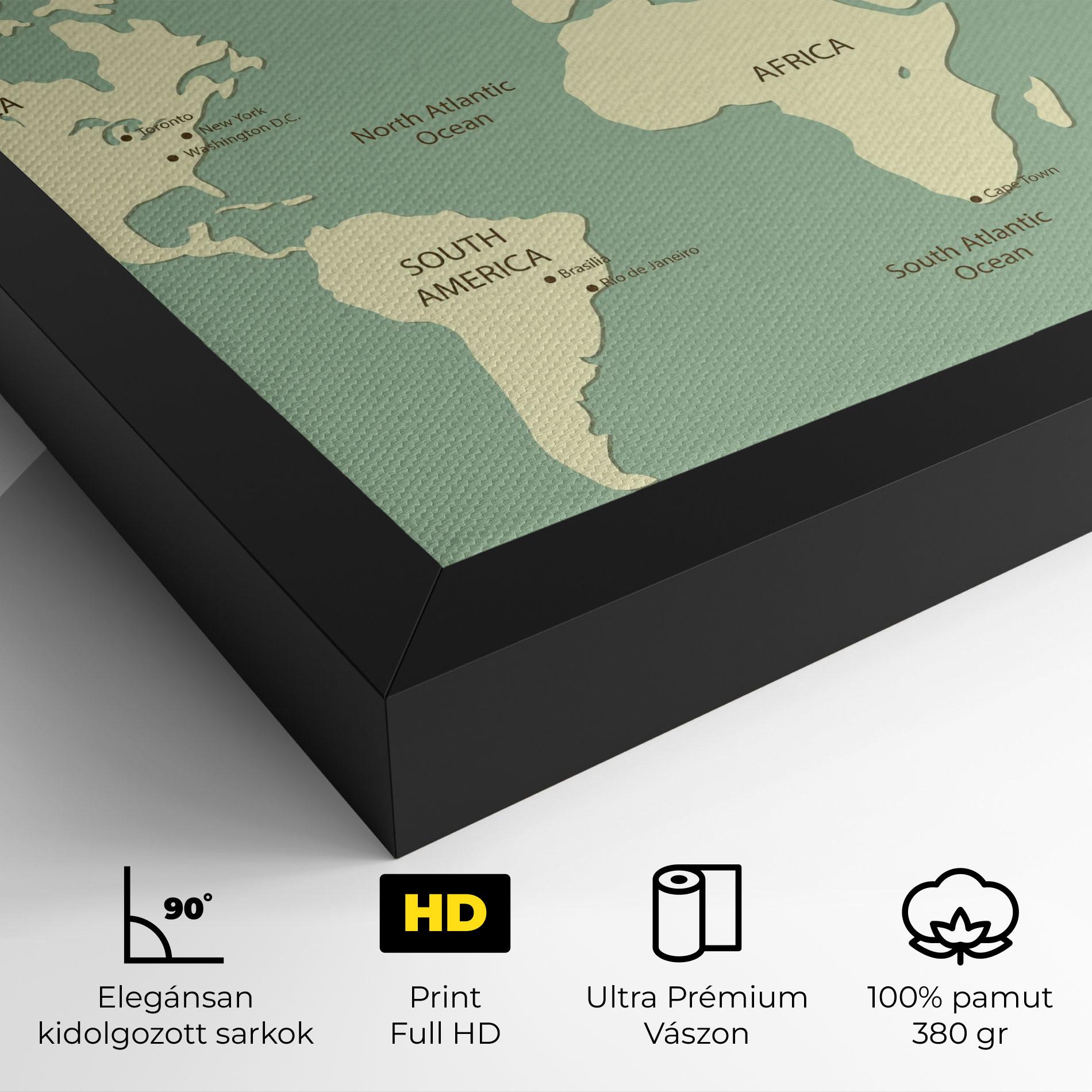 Vászonkép Green Cream Map mockup 4