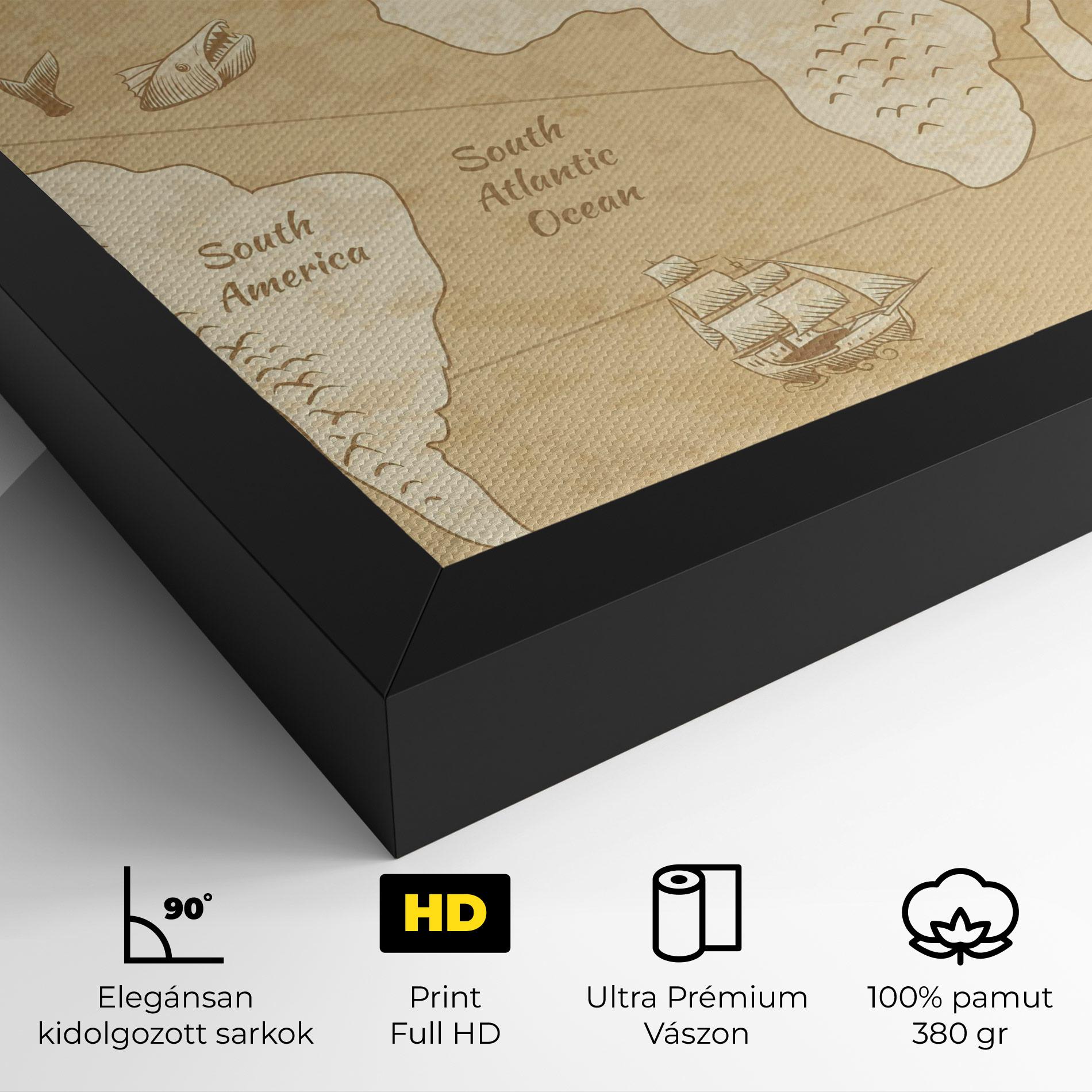 Vászonkép Old Continents Map mockup 4