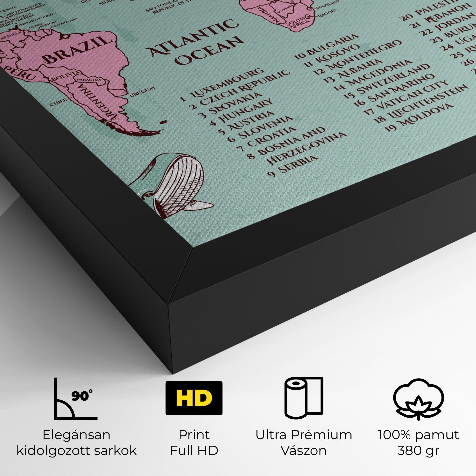 Vászonkép Pink Pirate Map mockup 4