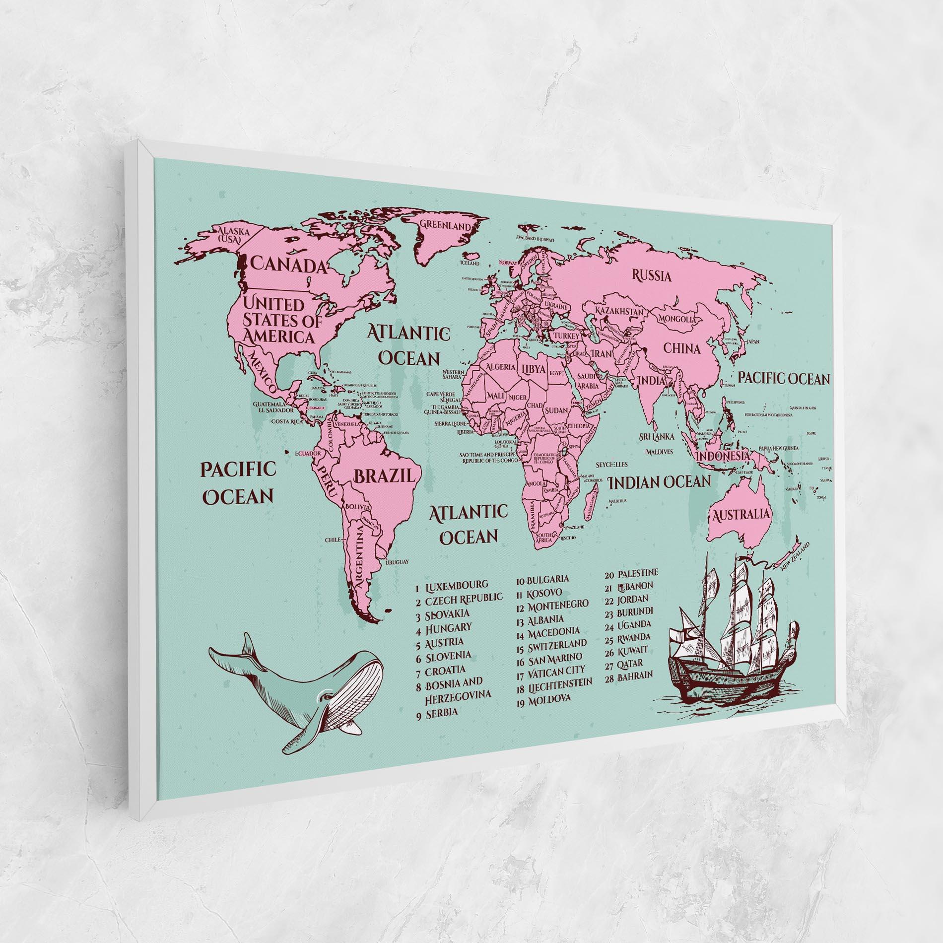 Vászonkép Pink Pirate Map mockup 1