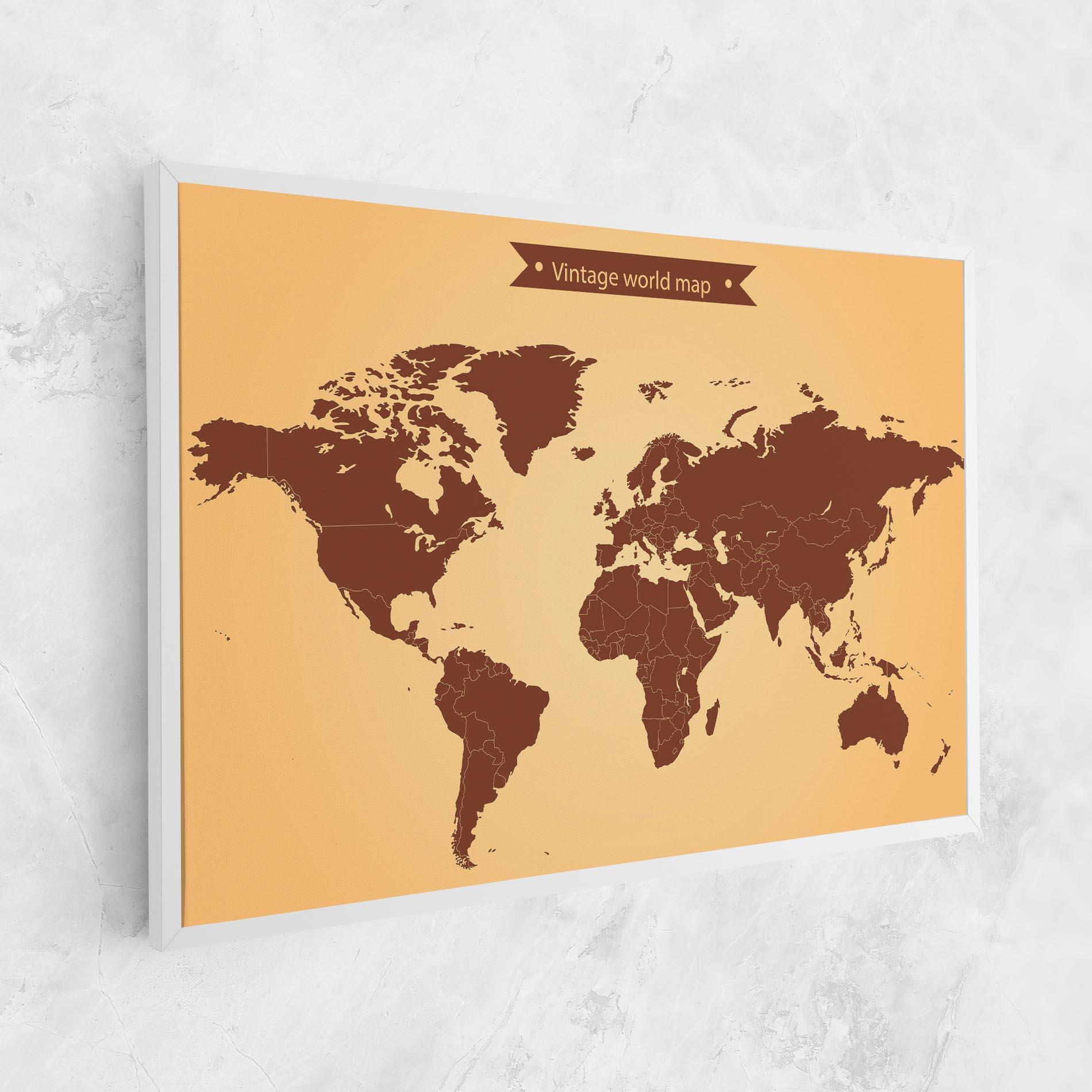 Vászonkép Vintage World Map mockup 1