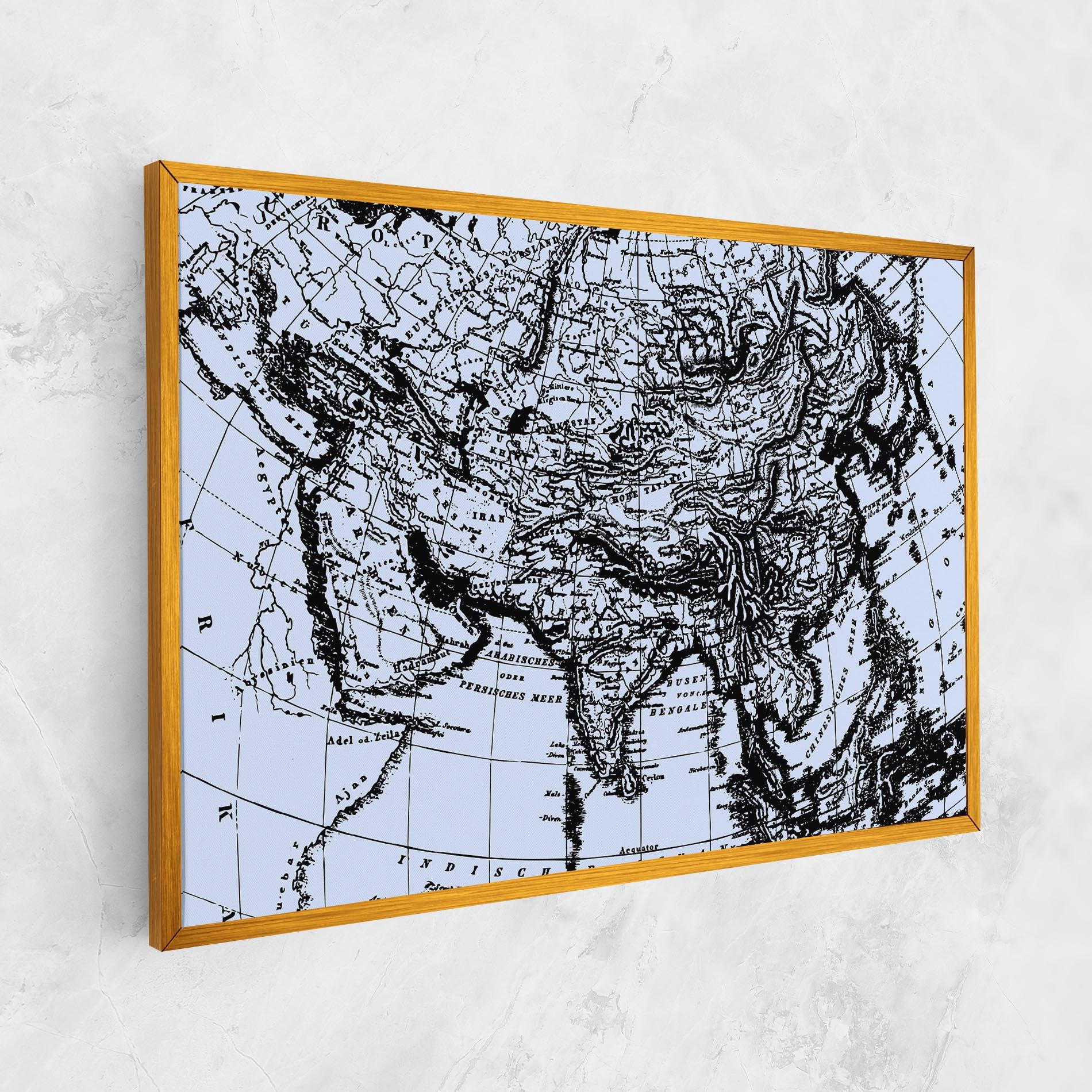 Vászonkép Blue Old Map mockup 1