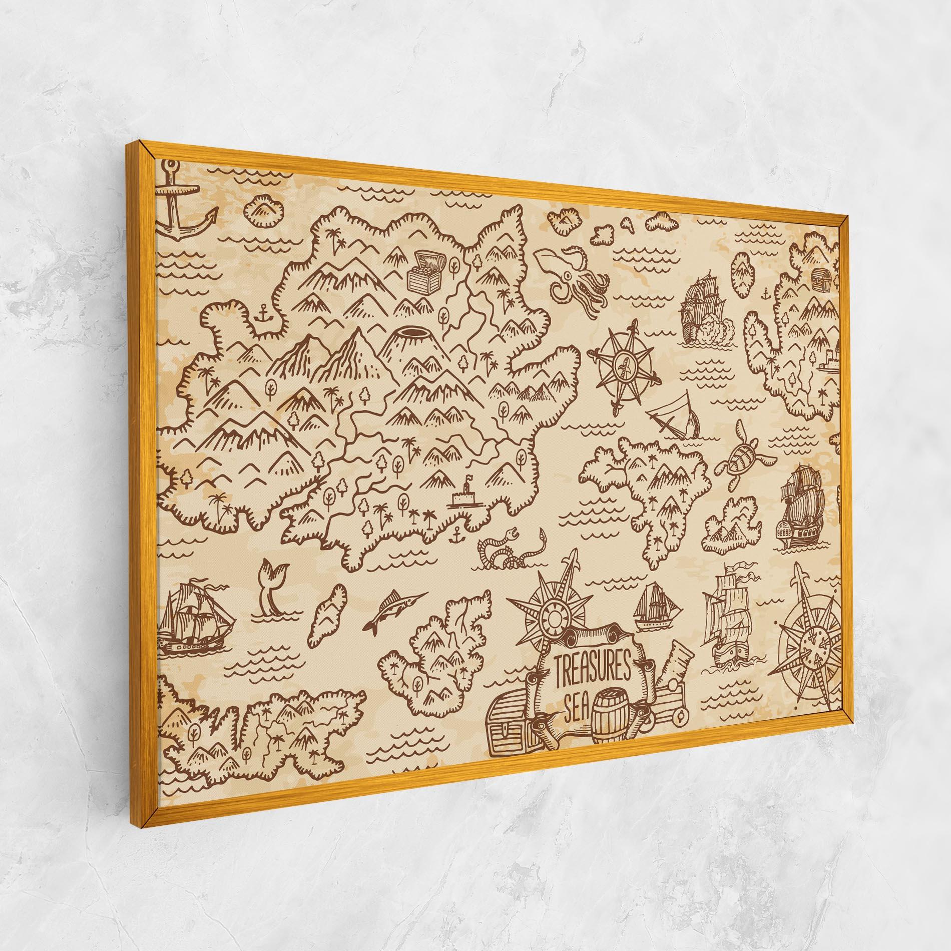 Vászonkép Cream Coffee Map mockup 1