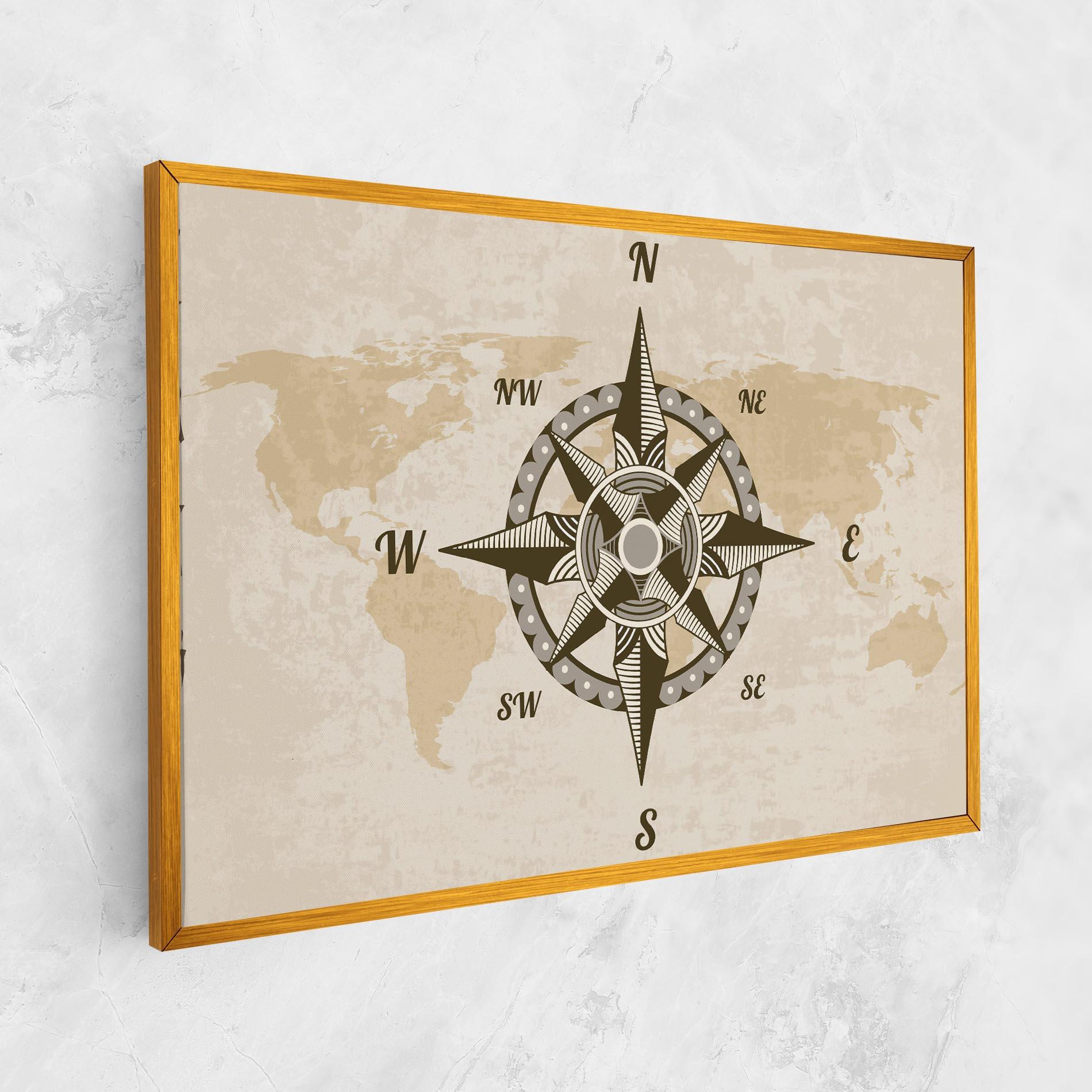 Vászonkép Nautical Compass mockup 1