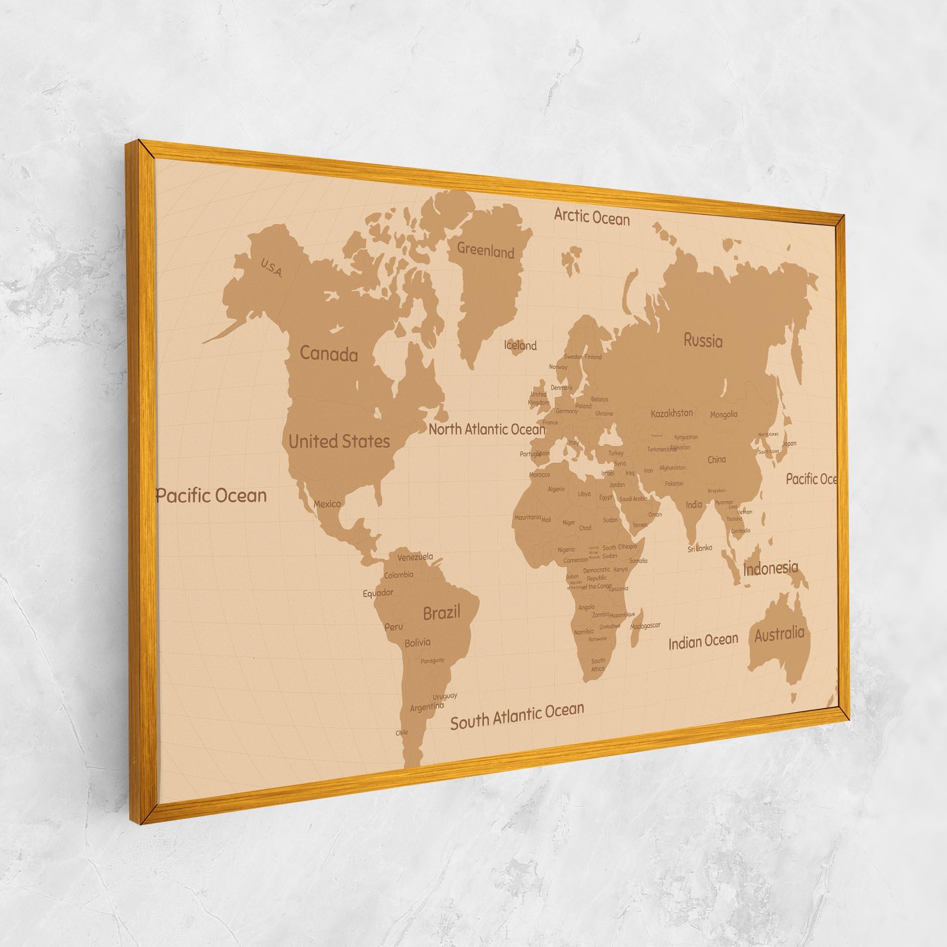 Vászonkép Ocean Old Map mockup 1