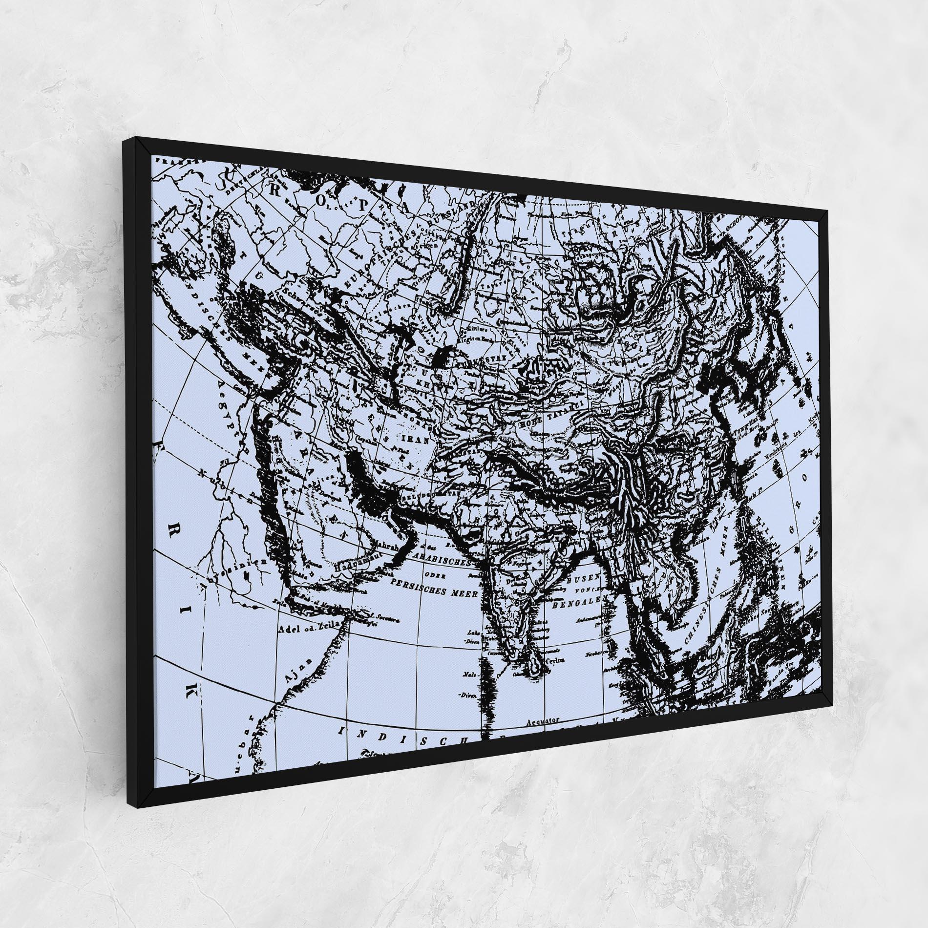 Vászonkép Blue Old Map mockup 1