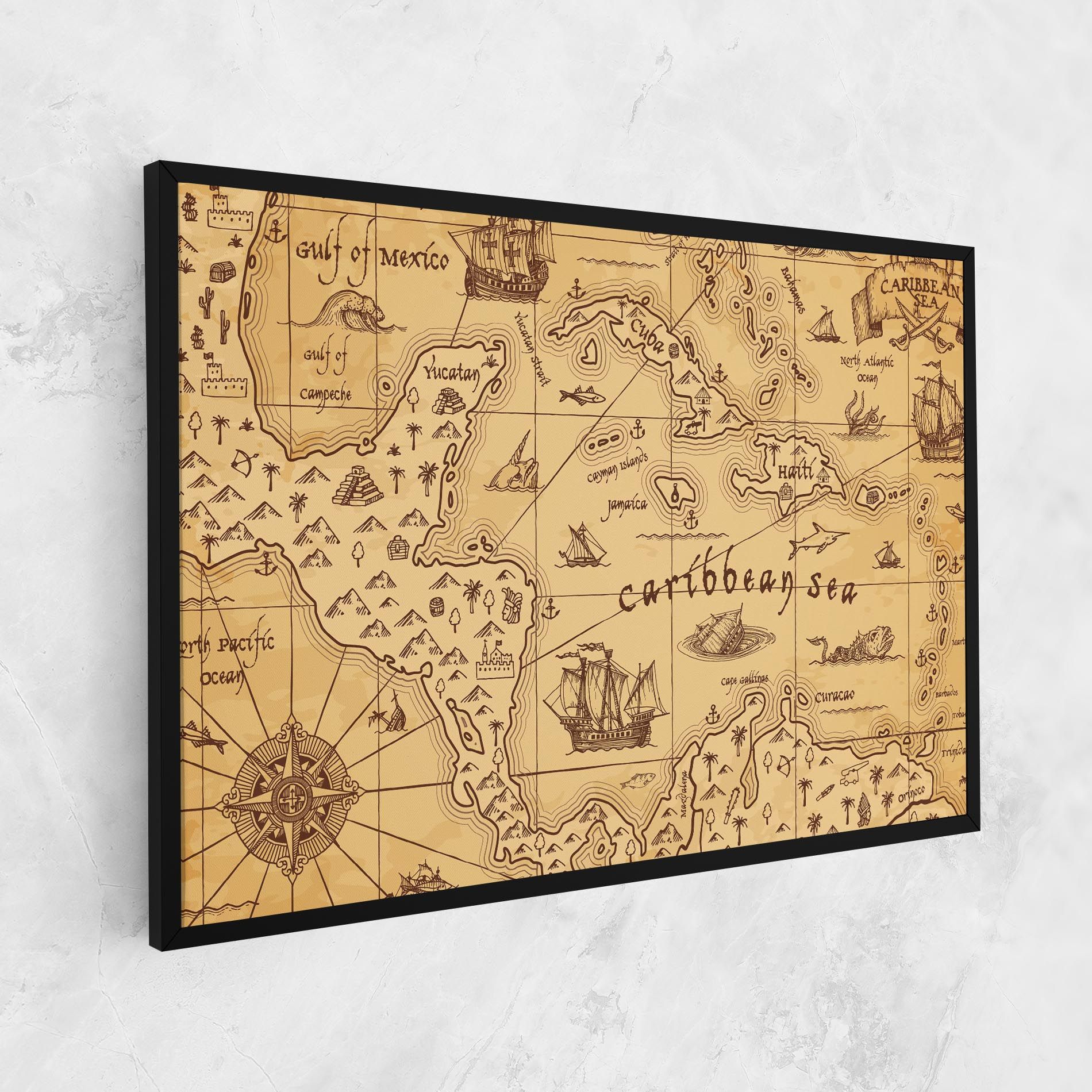 Caribbean Sea Map mockup 1