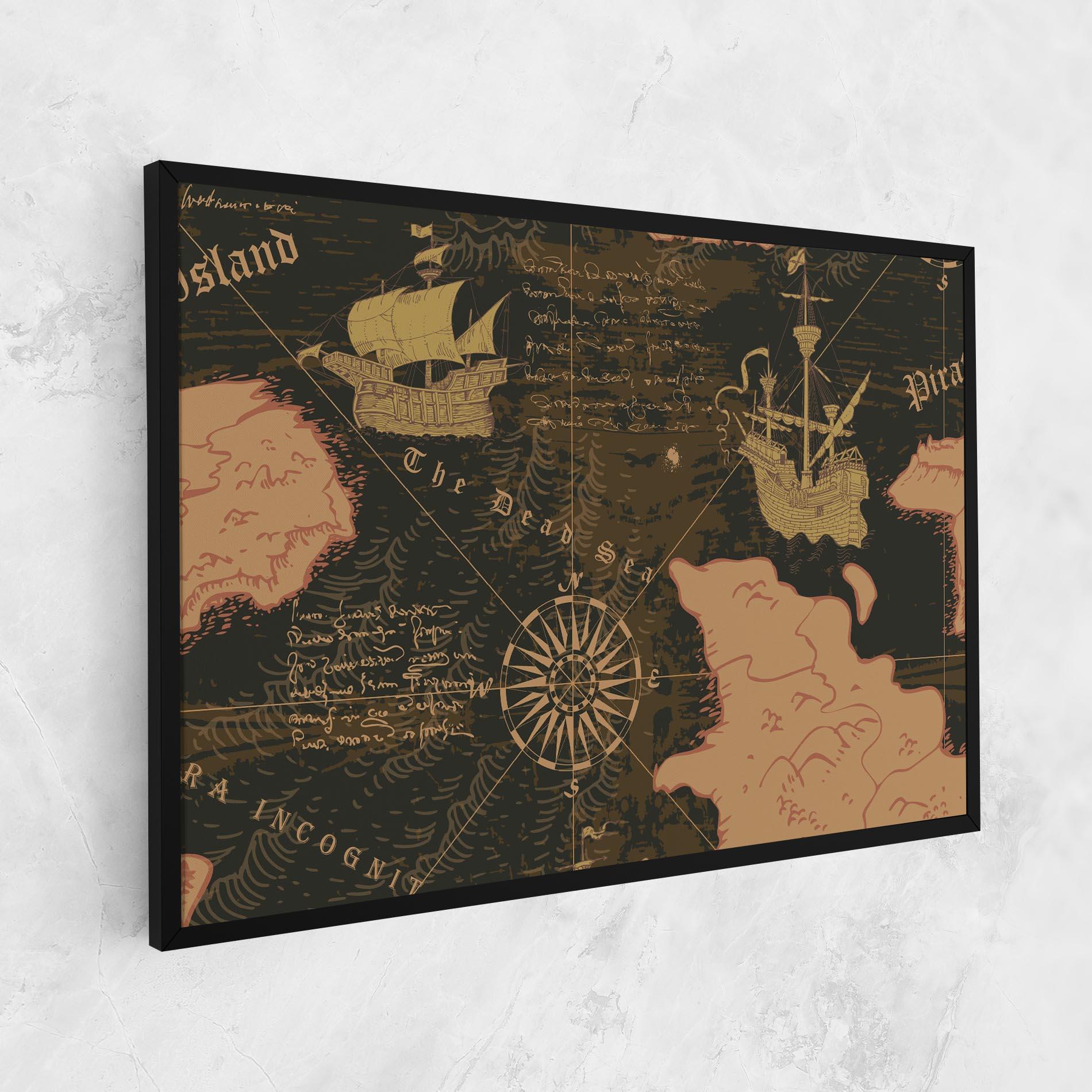 Vászonkép Cool Old Map mockup 1