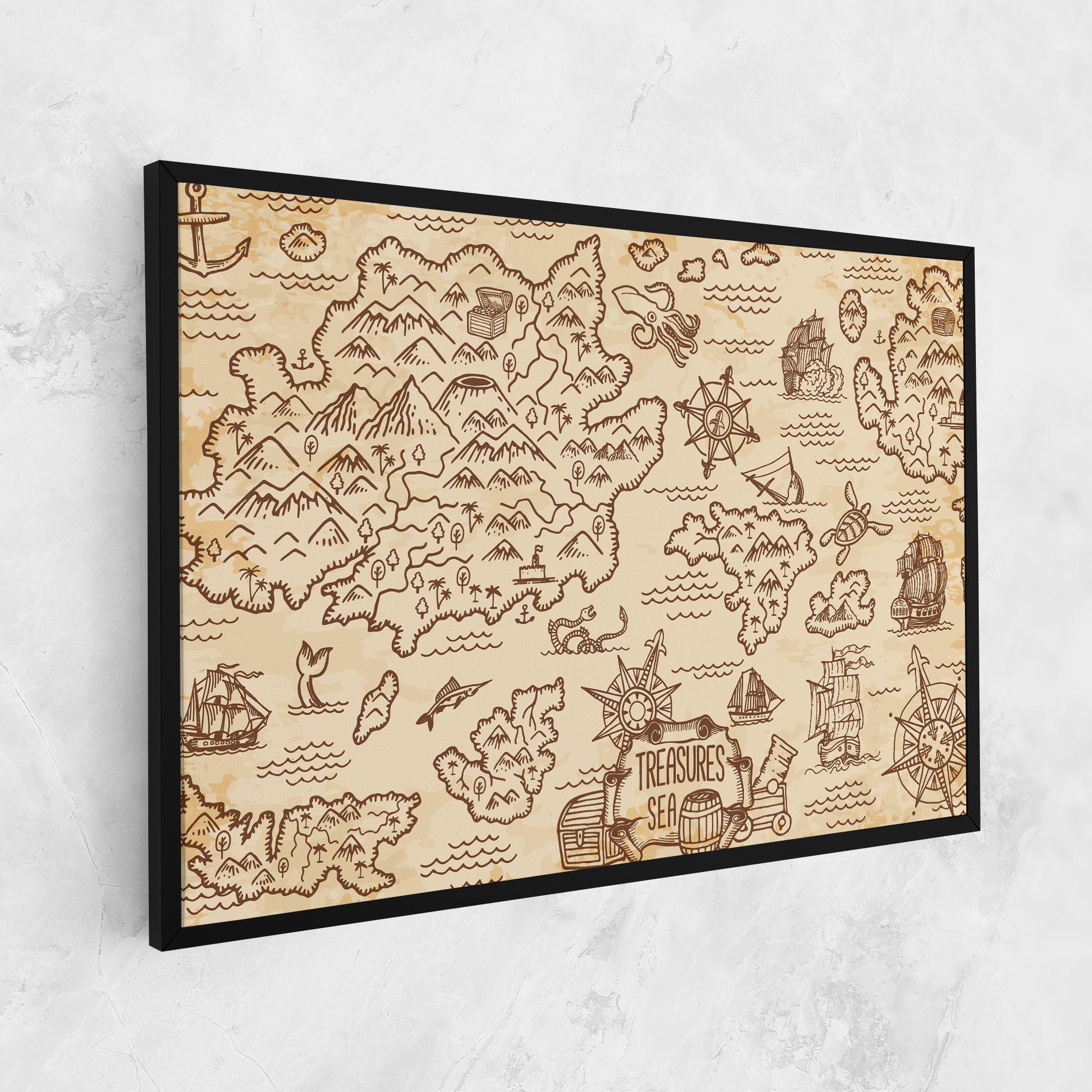 Vászonkép Cream Coffee Map mockup 1