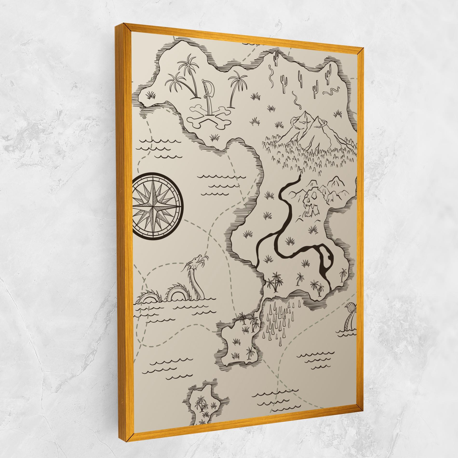Vászonkép Cream Island Map mockup 1