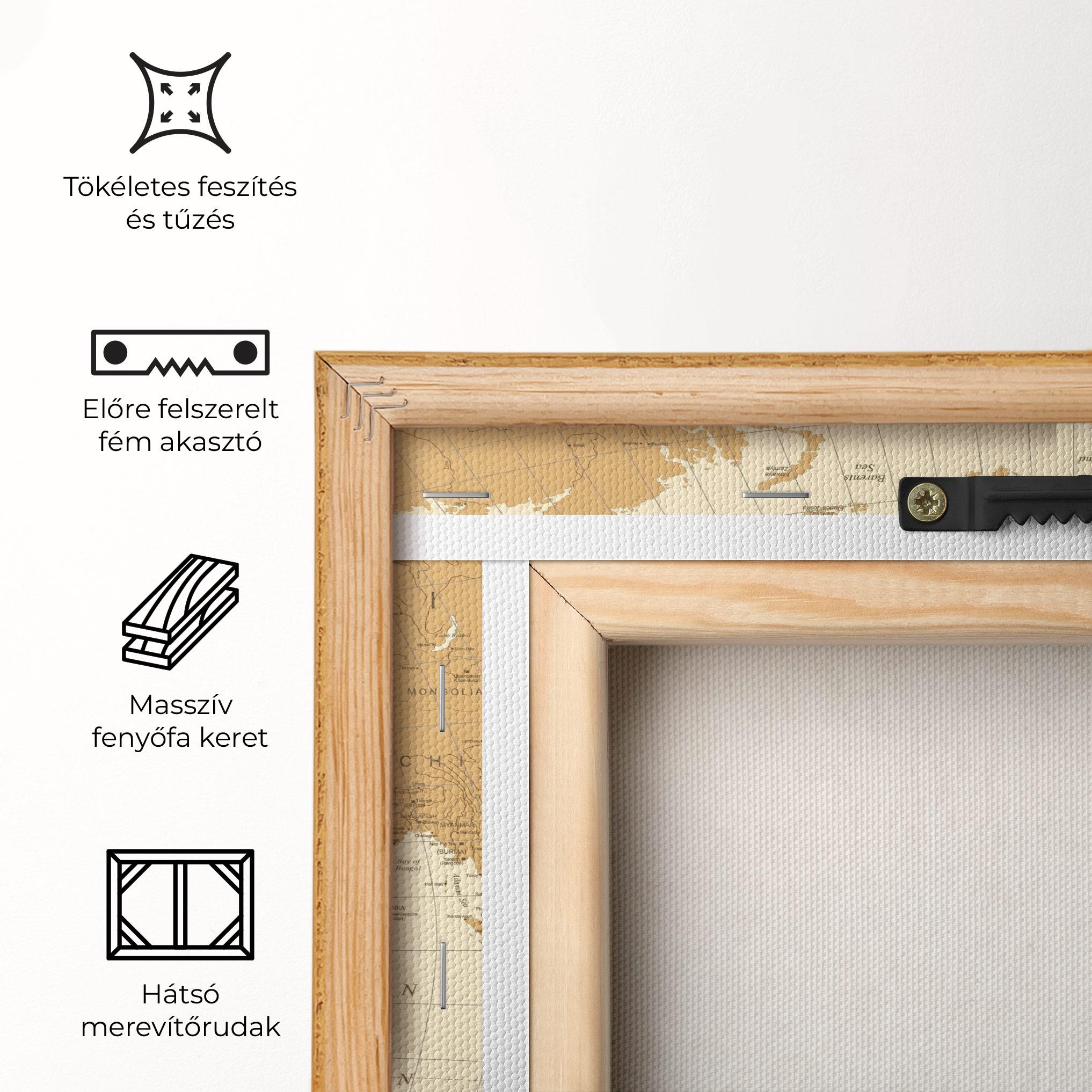 Vászonkép Old Map Cream mockup 5