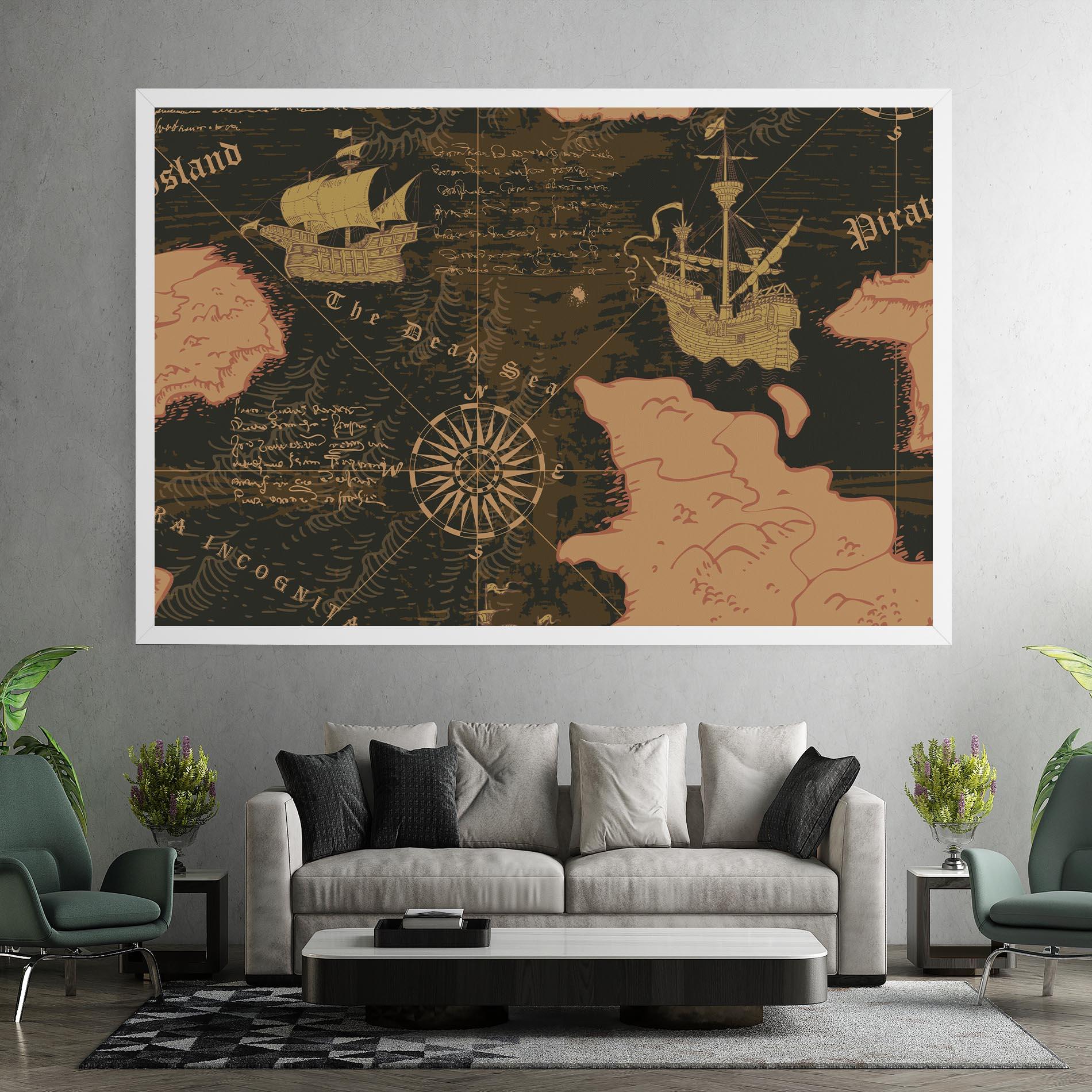 Vászonkép Cool Old Map mockup 7
