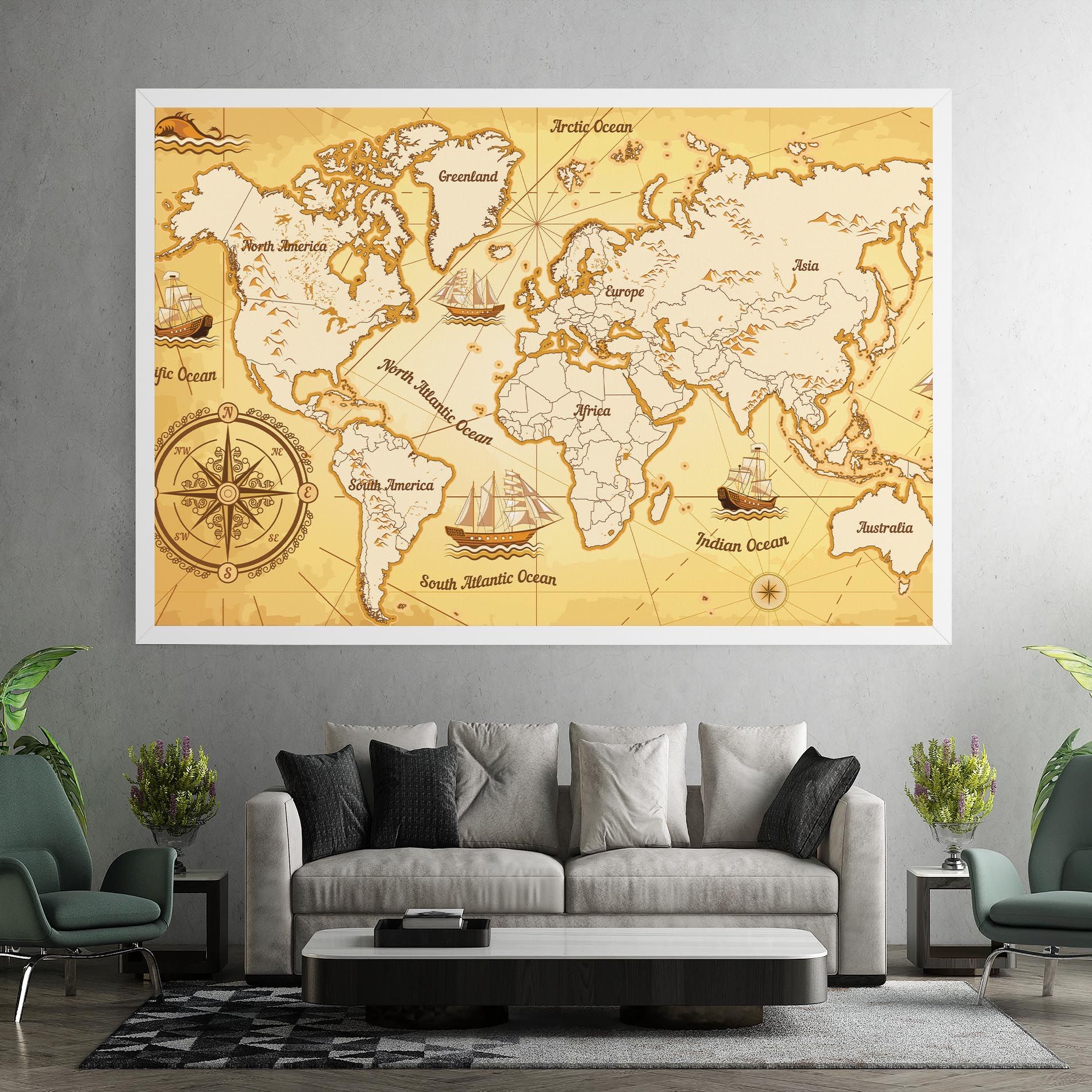 Gold Vintage Map mockup 7