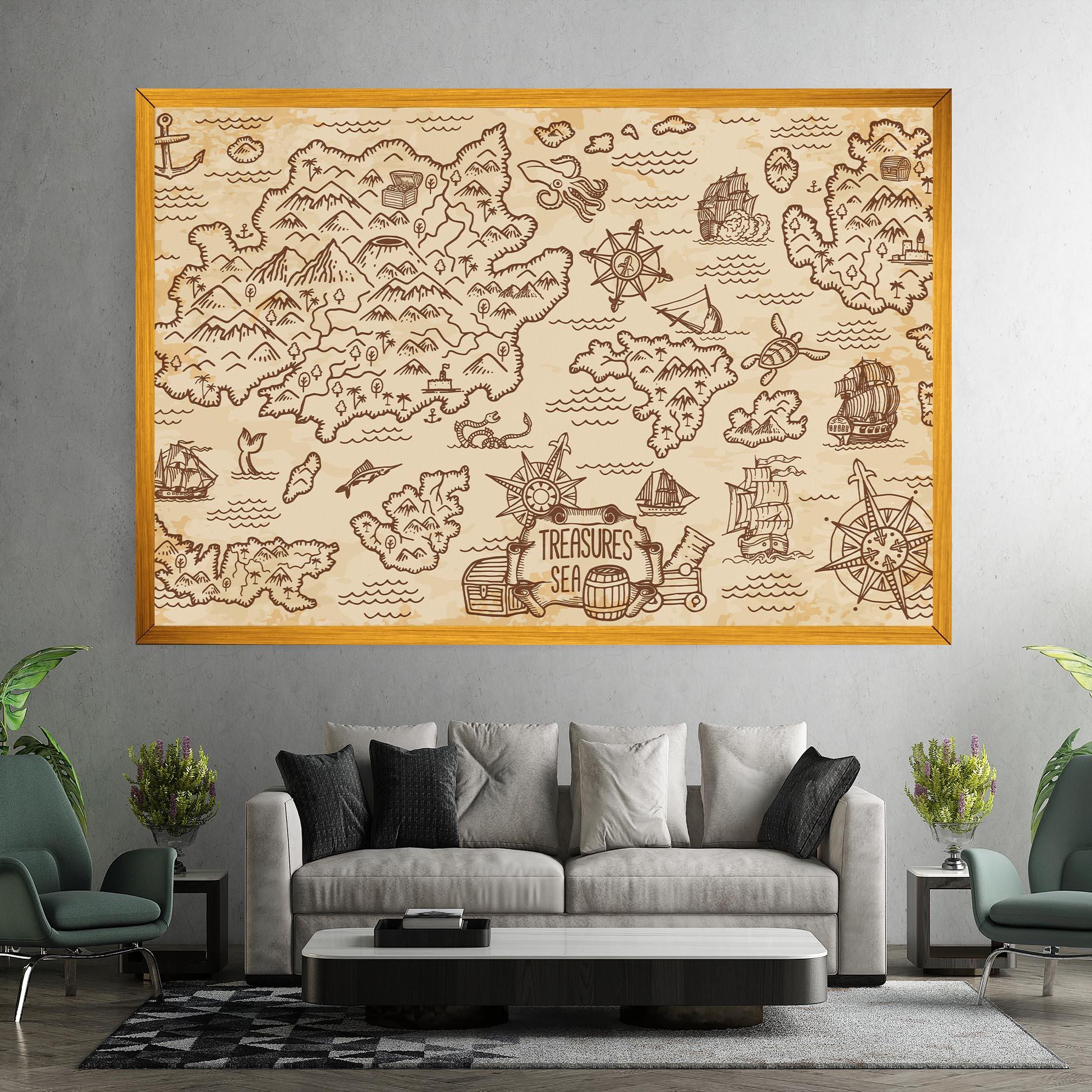 Vászonkép Cream Coffee Map mockup 7