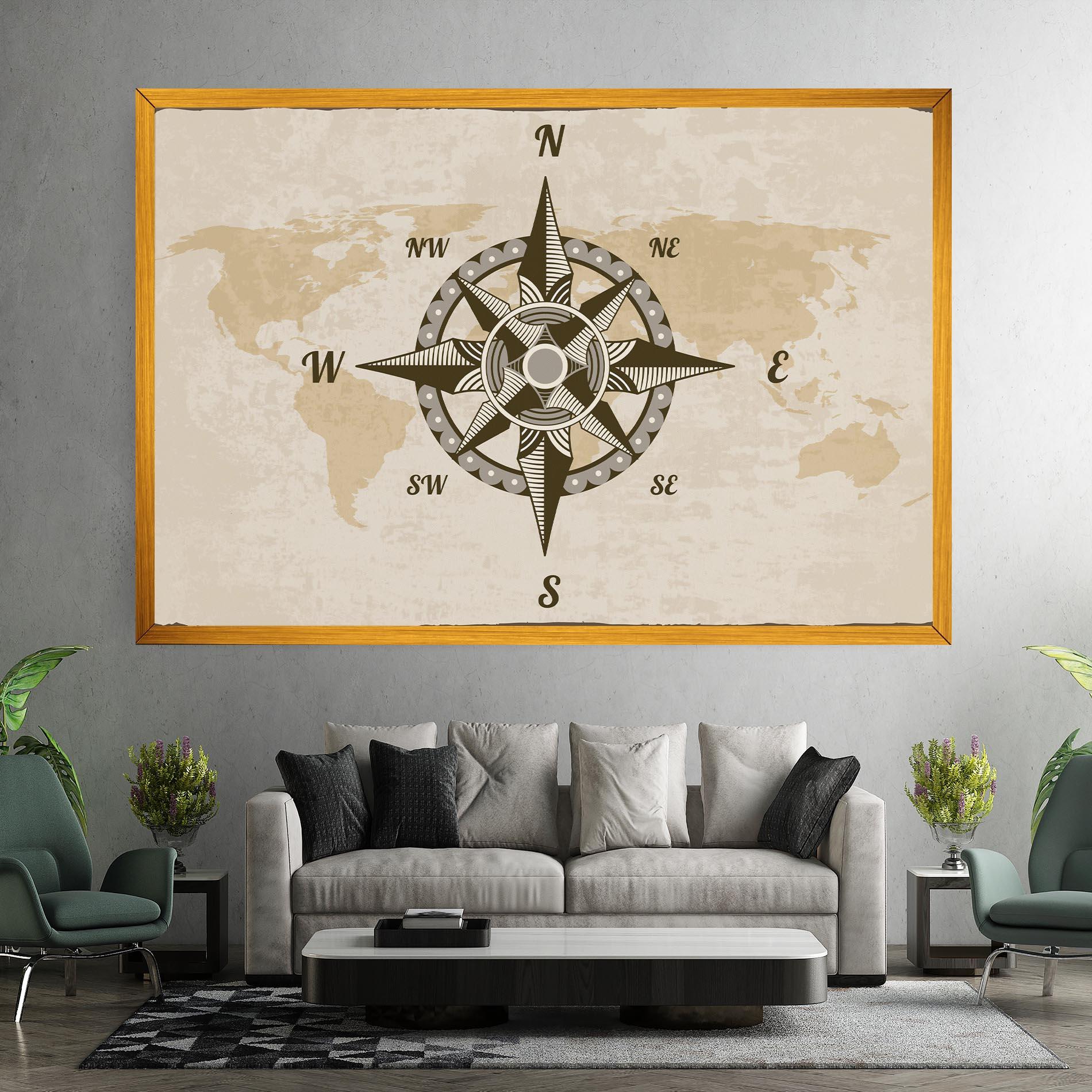 Vászonkép Nautical Compass mockup 7