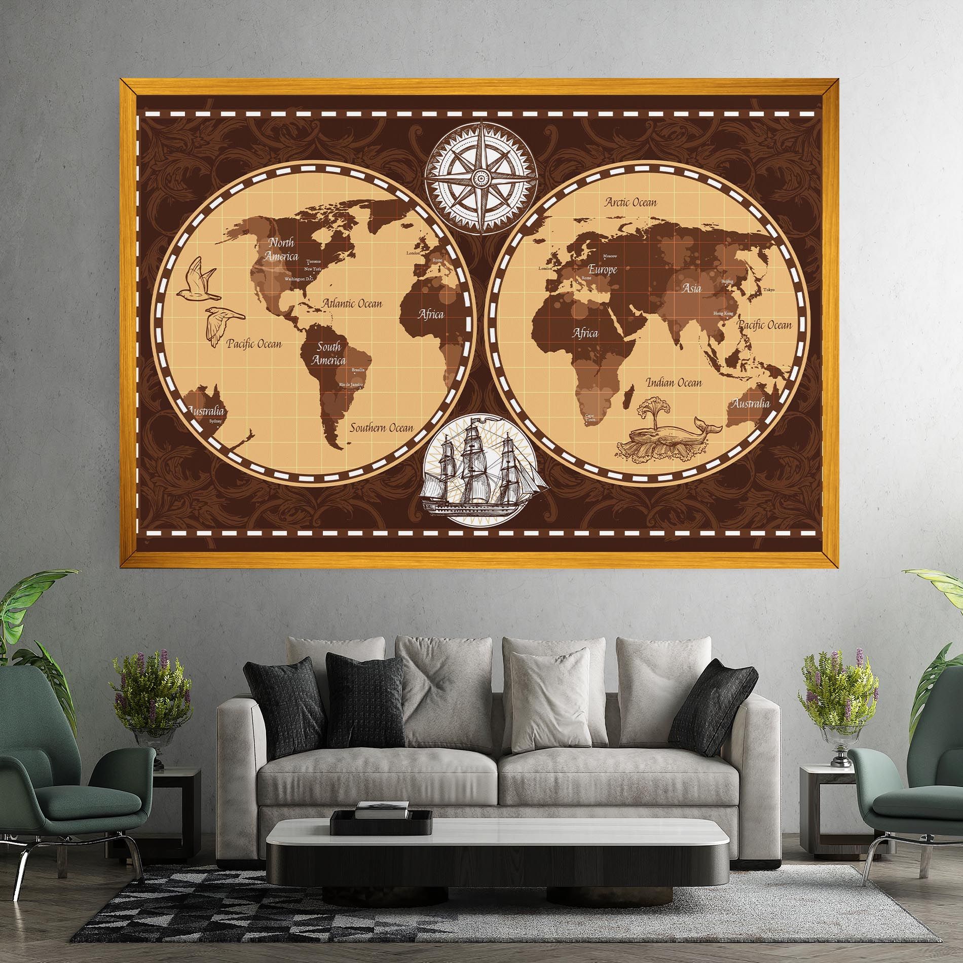 Old Brown Map mockup 7