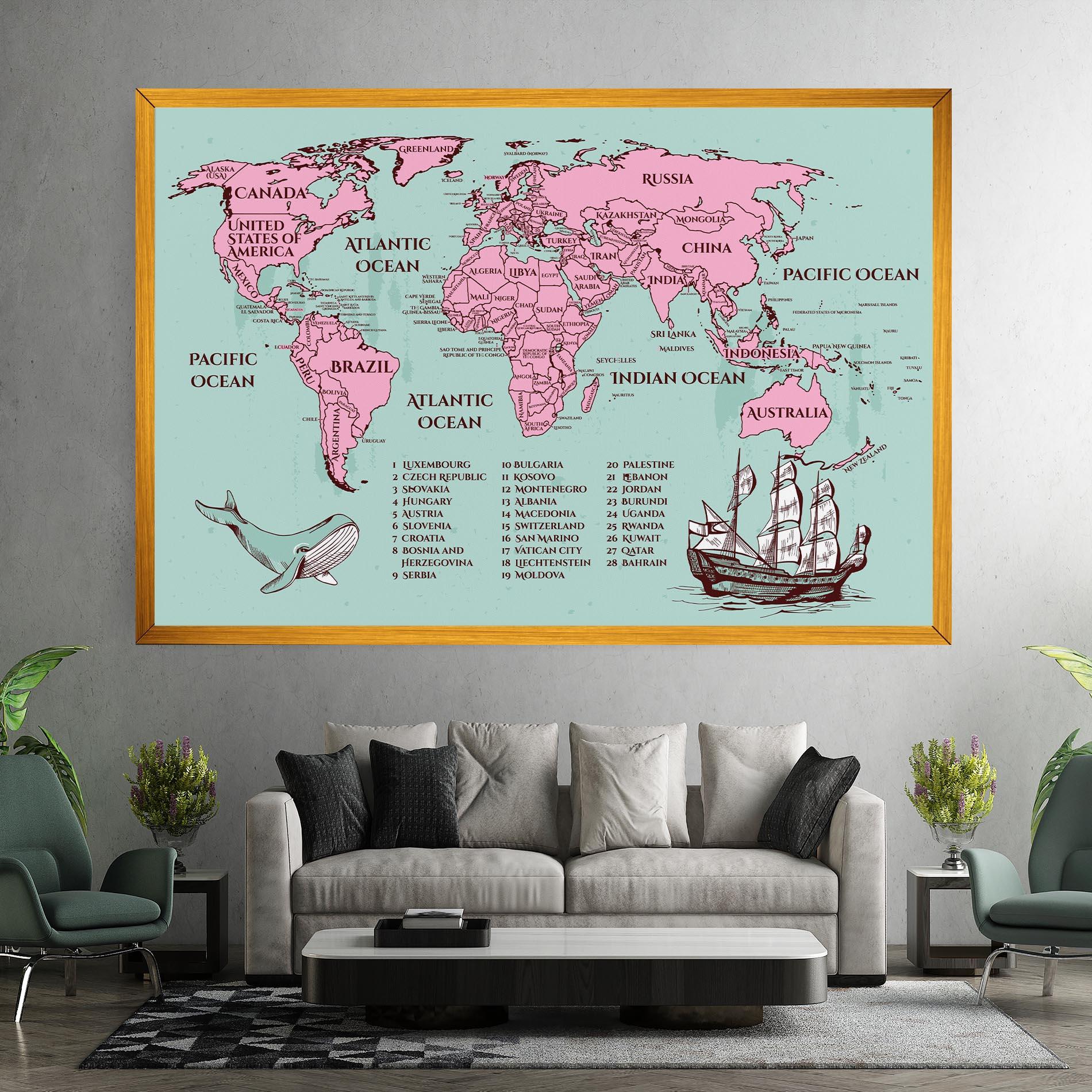 Vászonkép Pink Pirate Map mockup 7