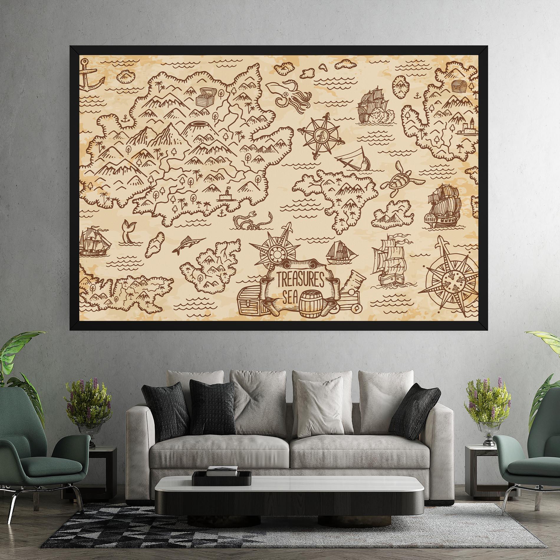 Vászonkép Cream Coffee Map mockup 7