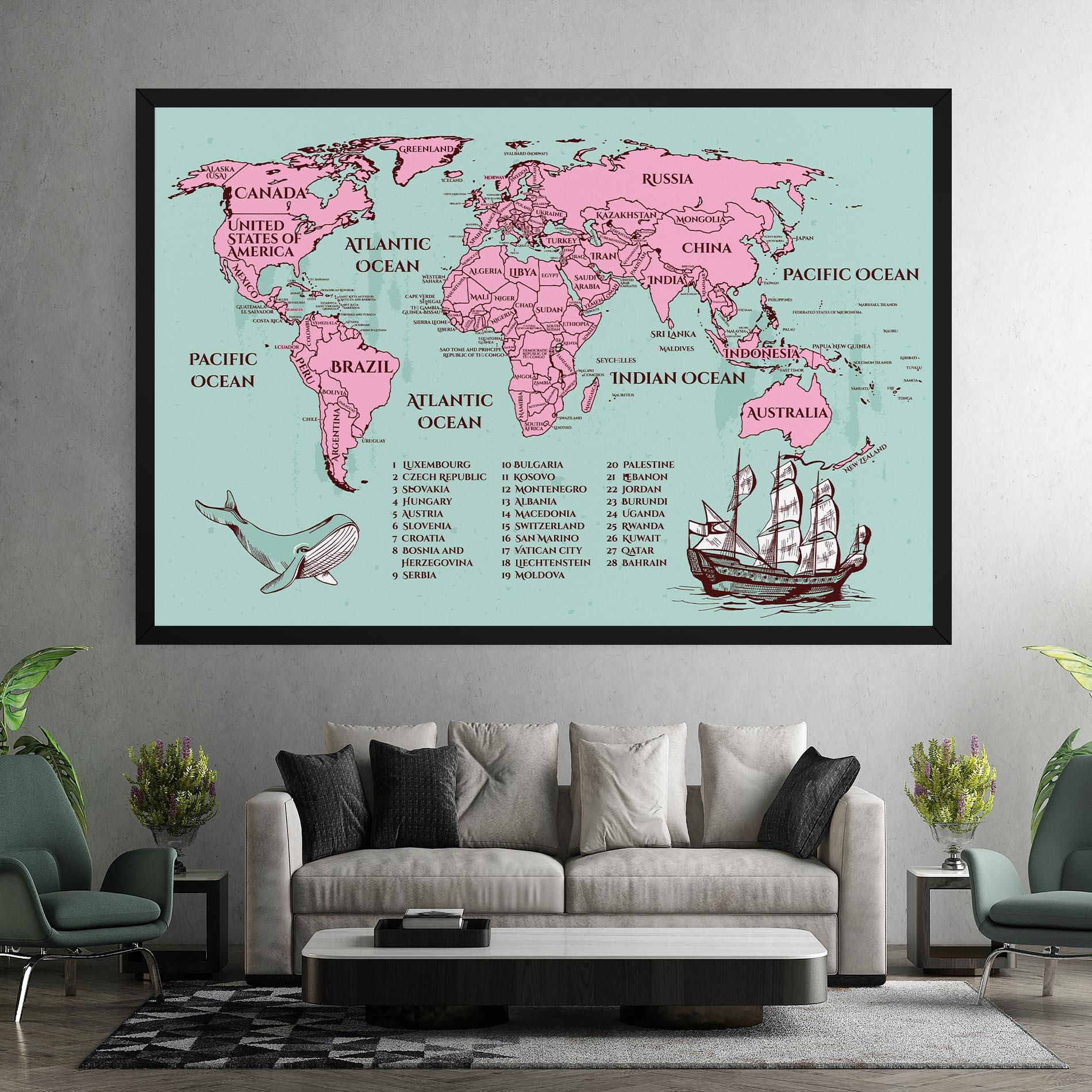 Vászonkép Pink Pirate Map mockup 7