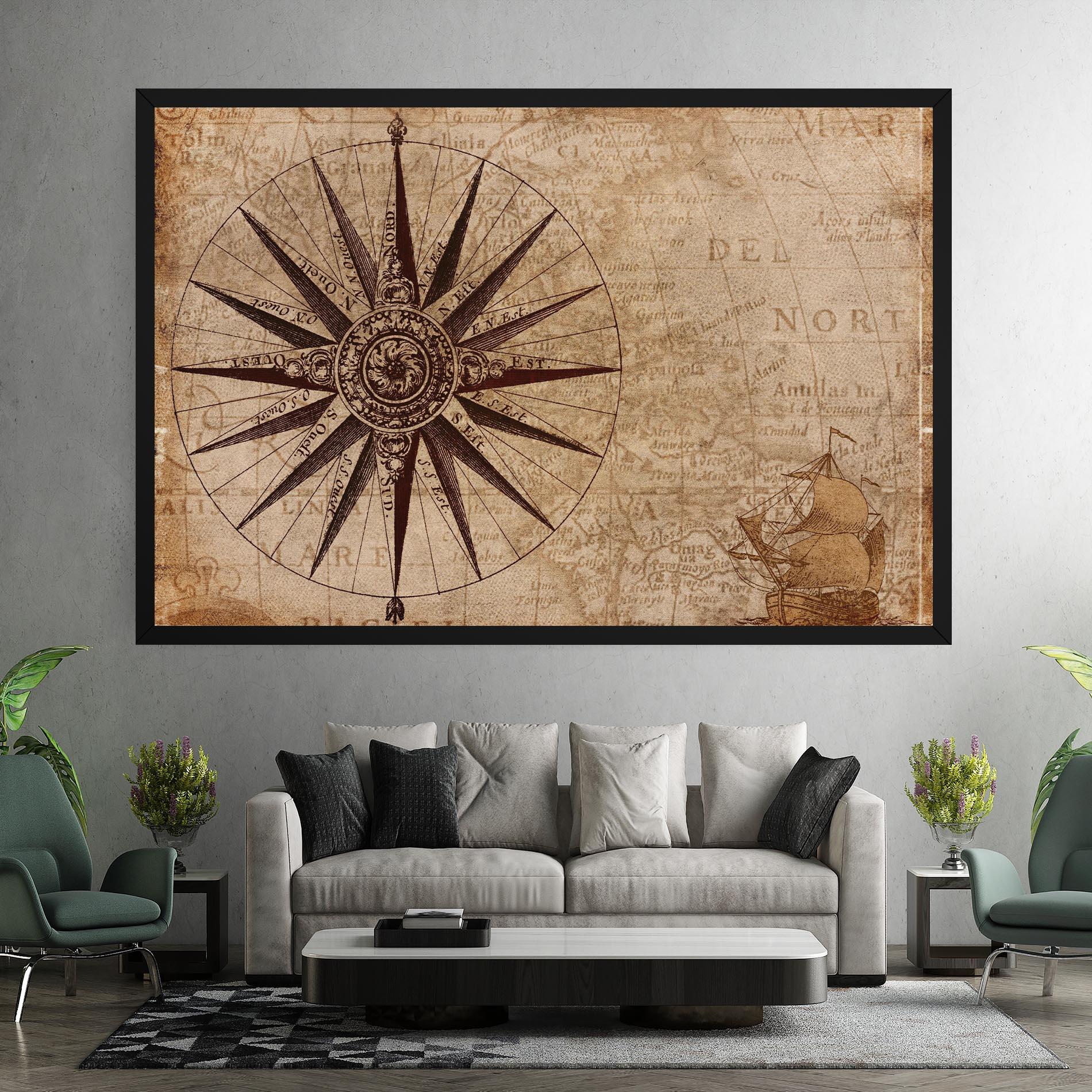 Vászonkép Vintage Map mockup 7