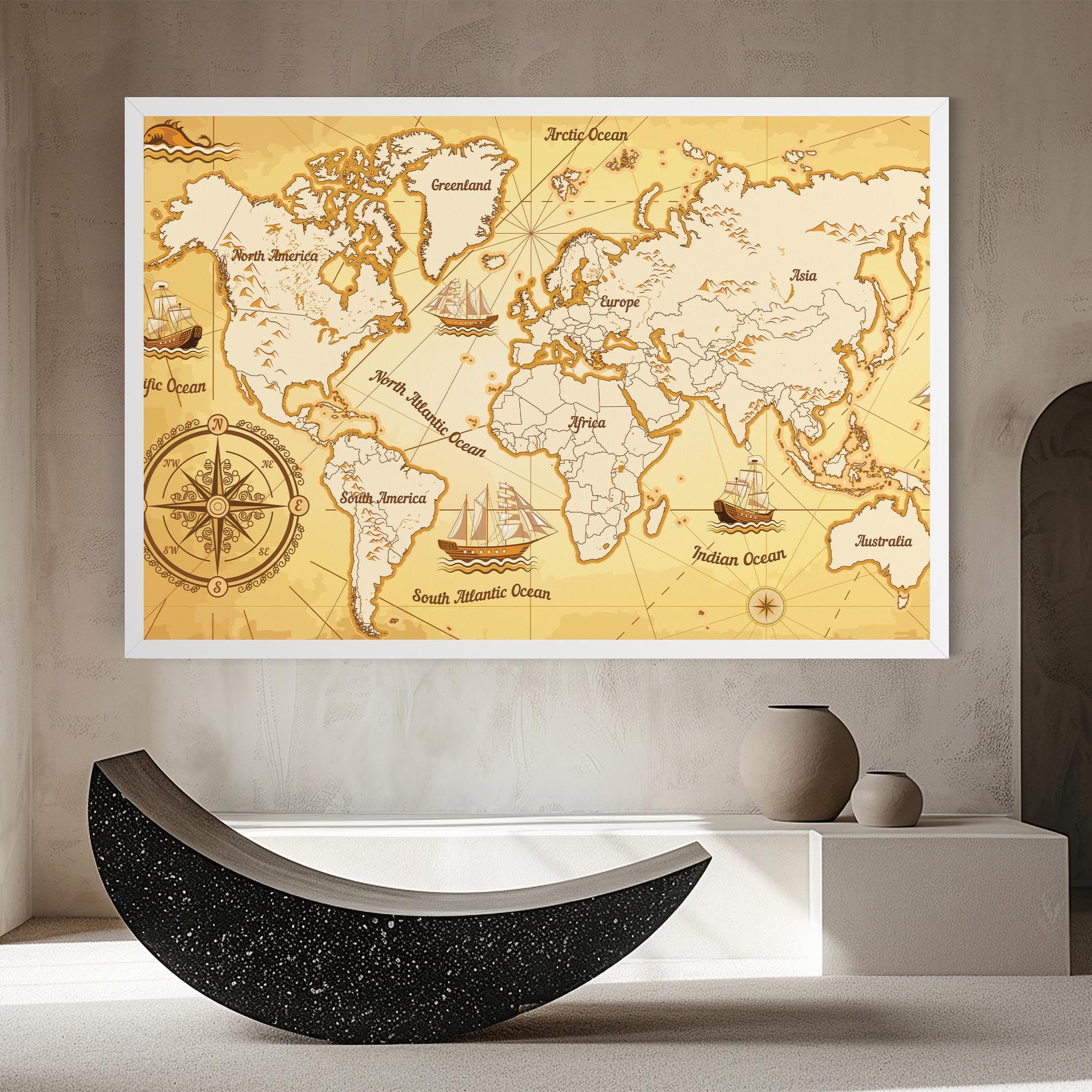 Gold Vintage Map mockup 8