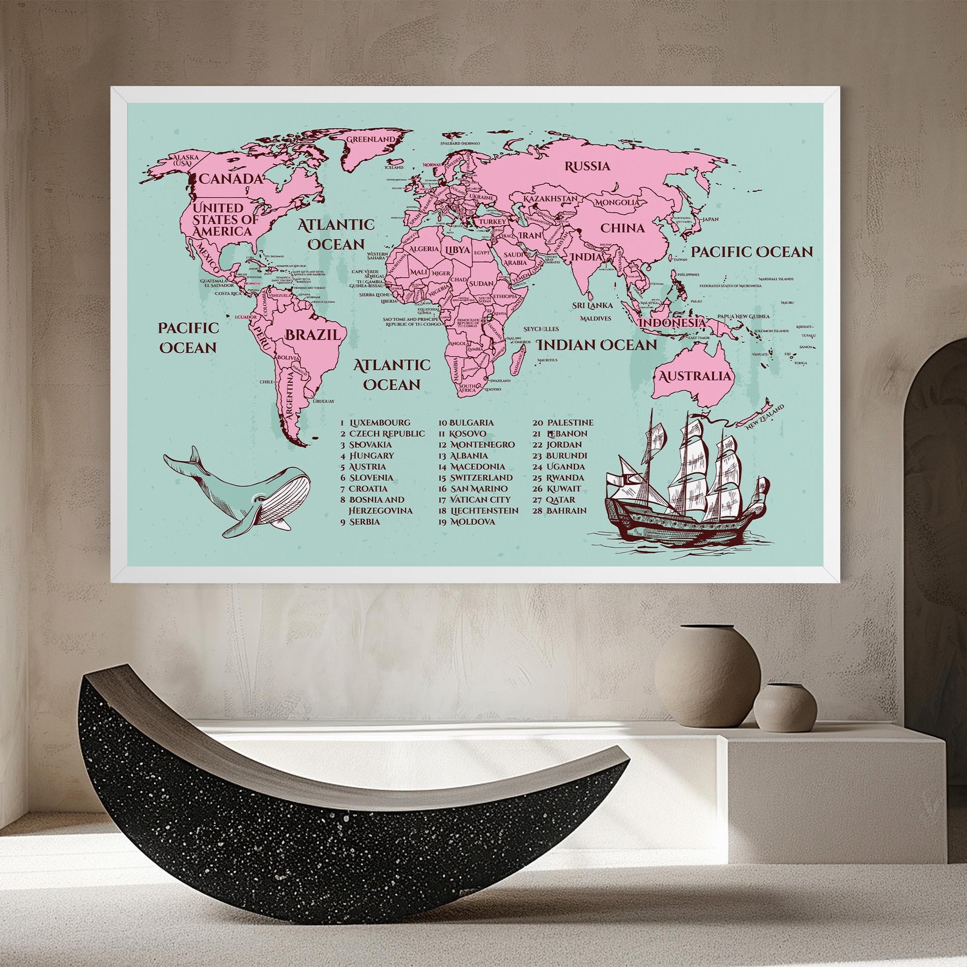 Vászonkép Pink Pirate Map mockup 8