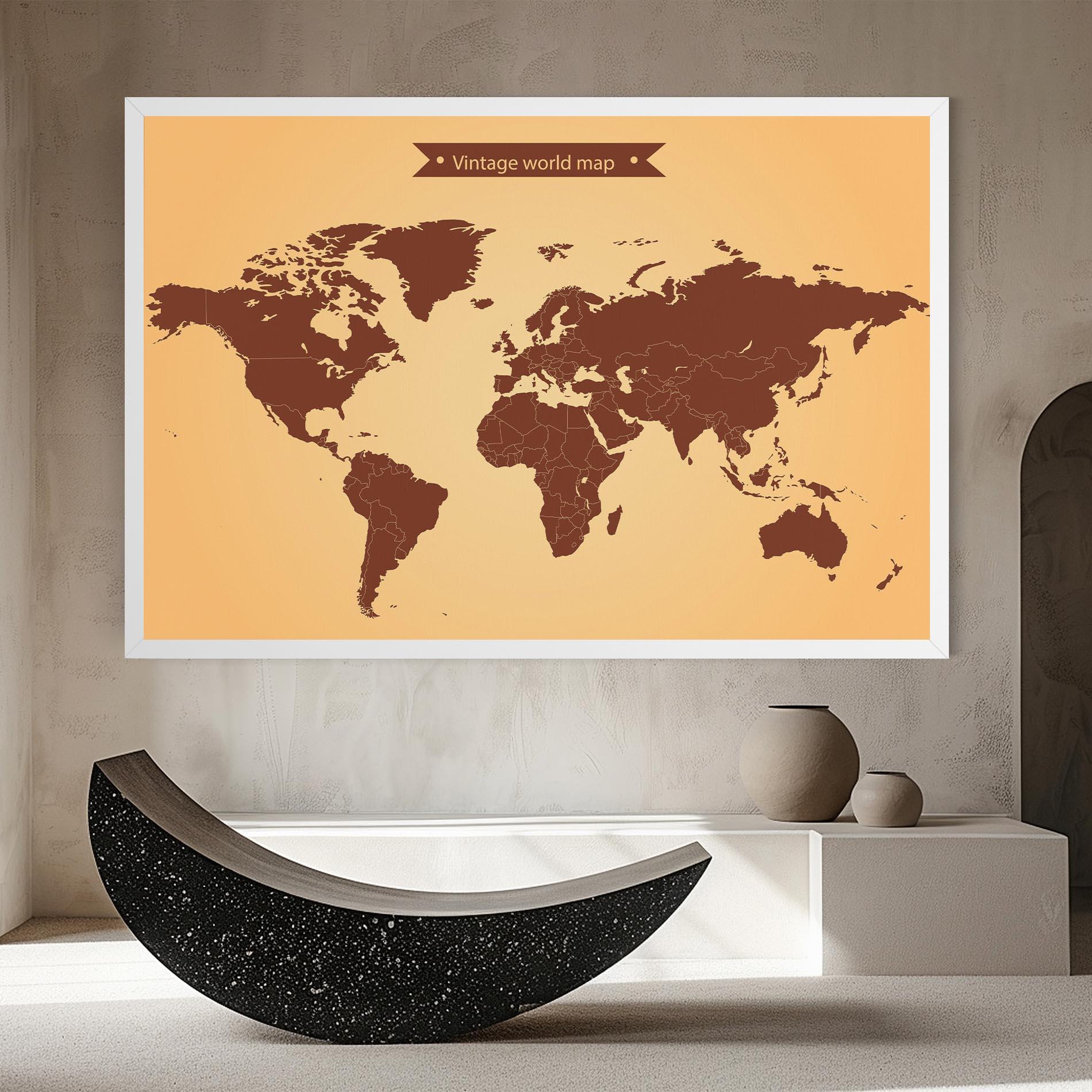 Vászonkép Vintage World Map mockup 8