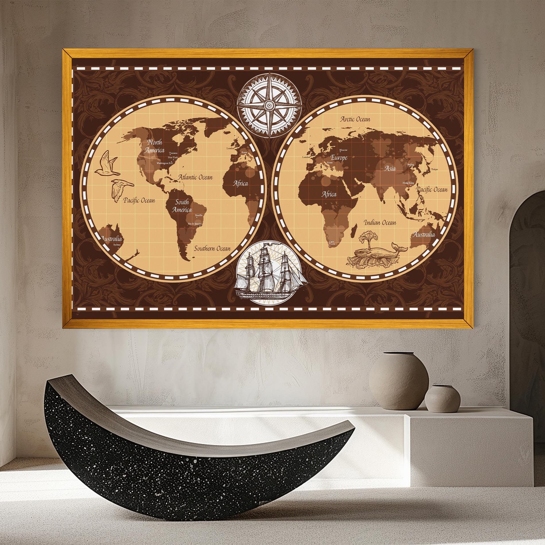 Old Brown Map mockup 8