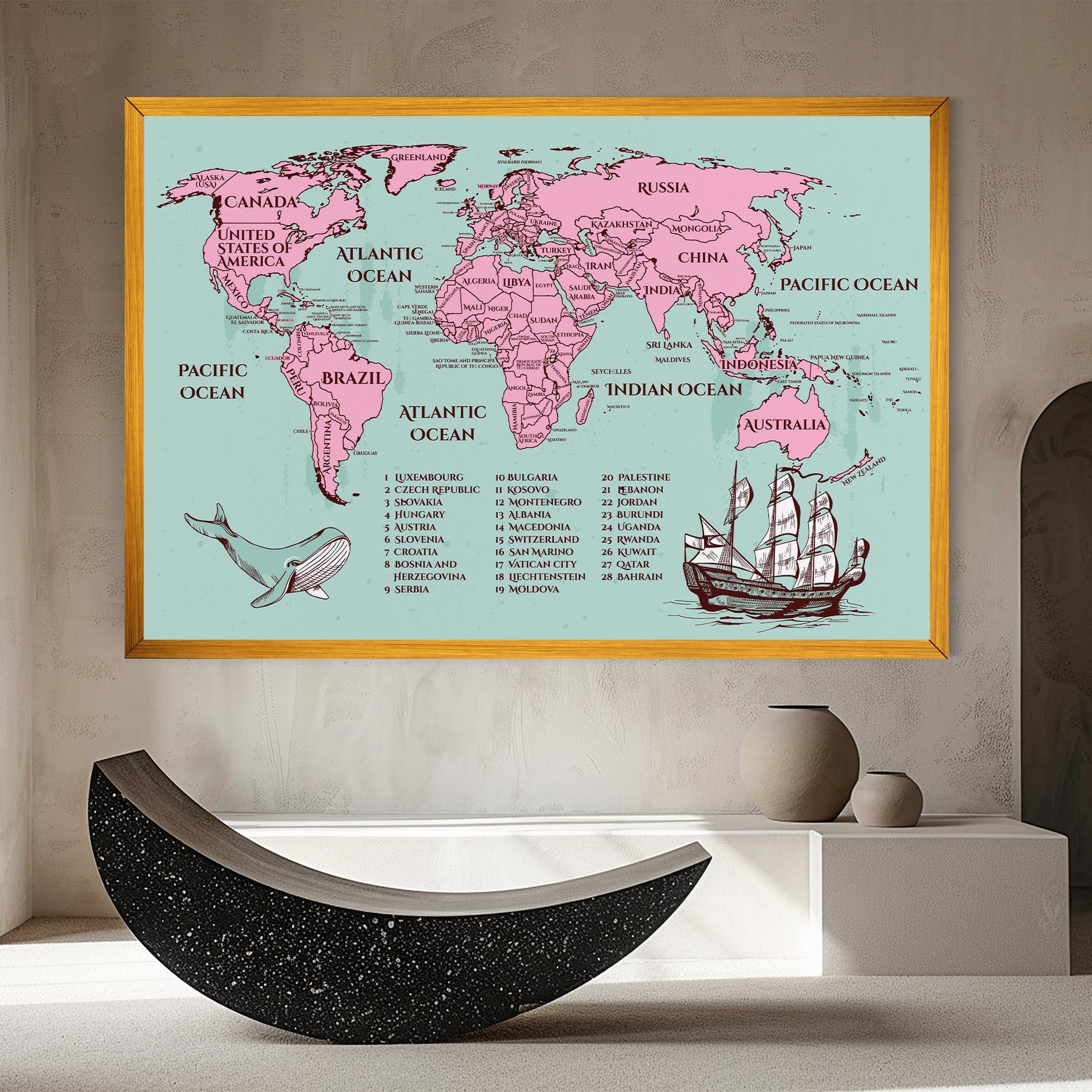 Vászonkép Pink Pirate Map mockup 8