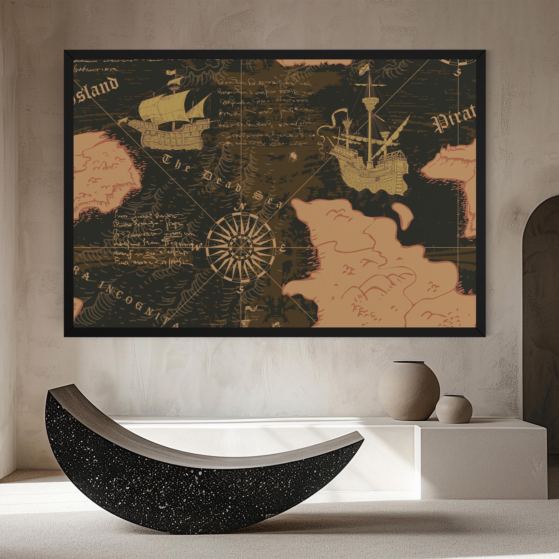 Vászonkép Cool Old Map mockup 8