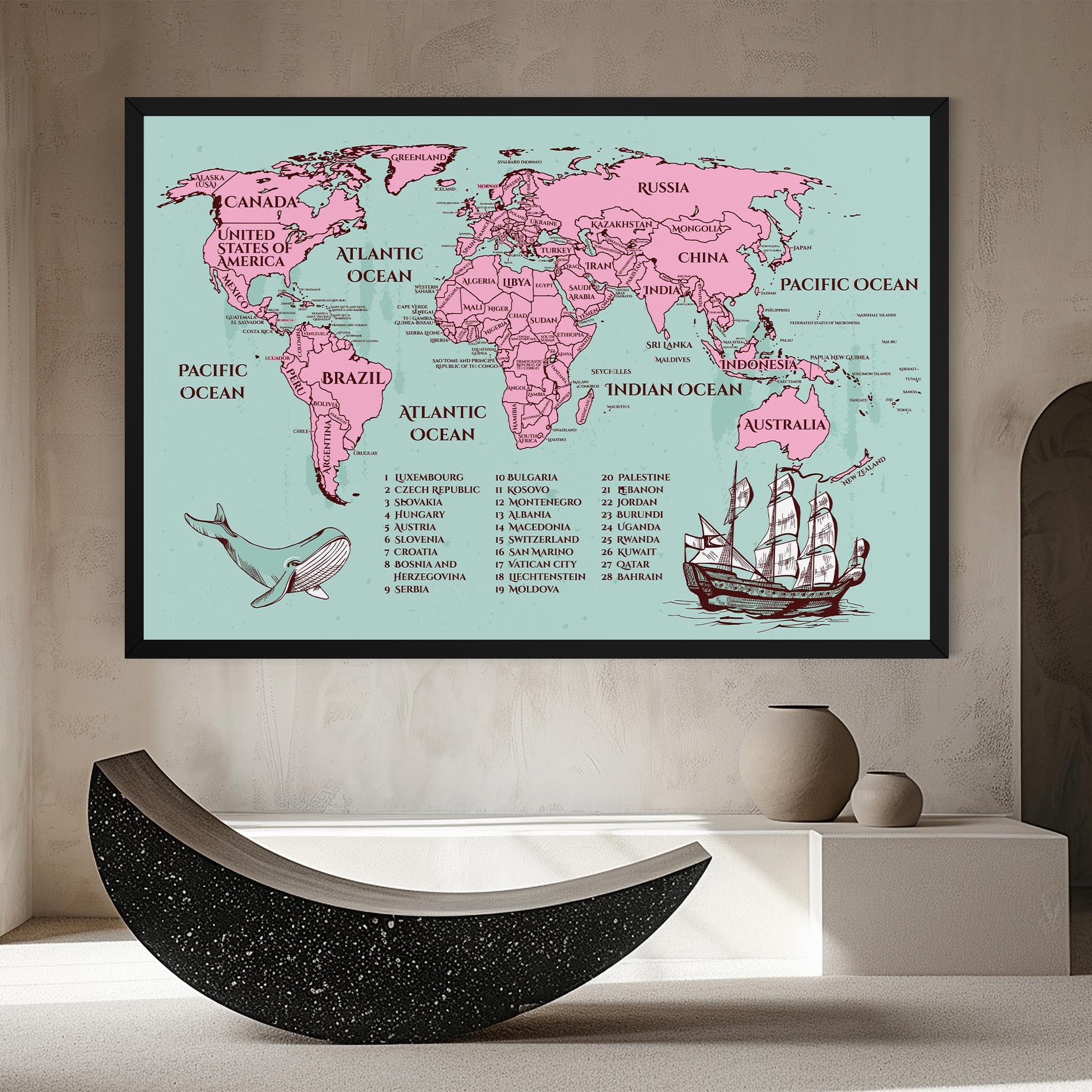 Vászonkép Pink Pirate Map mockup 8