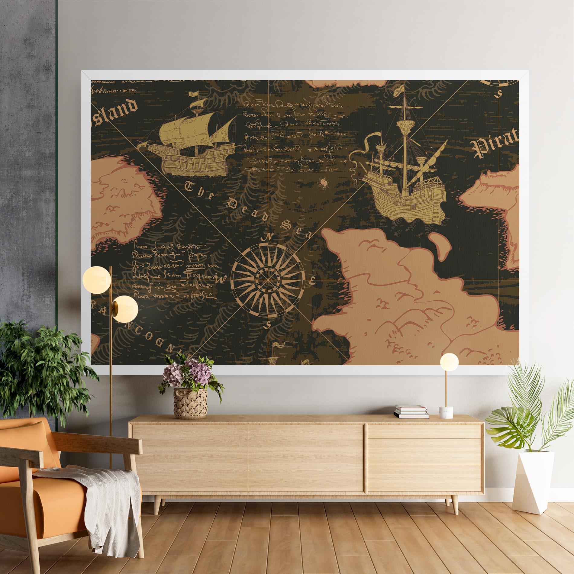 Vászonkép Cool Old Map mockup 9