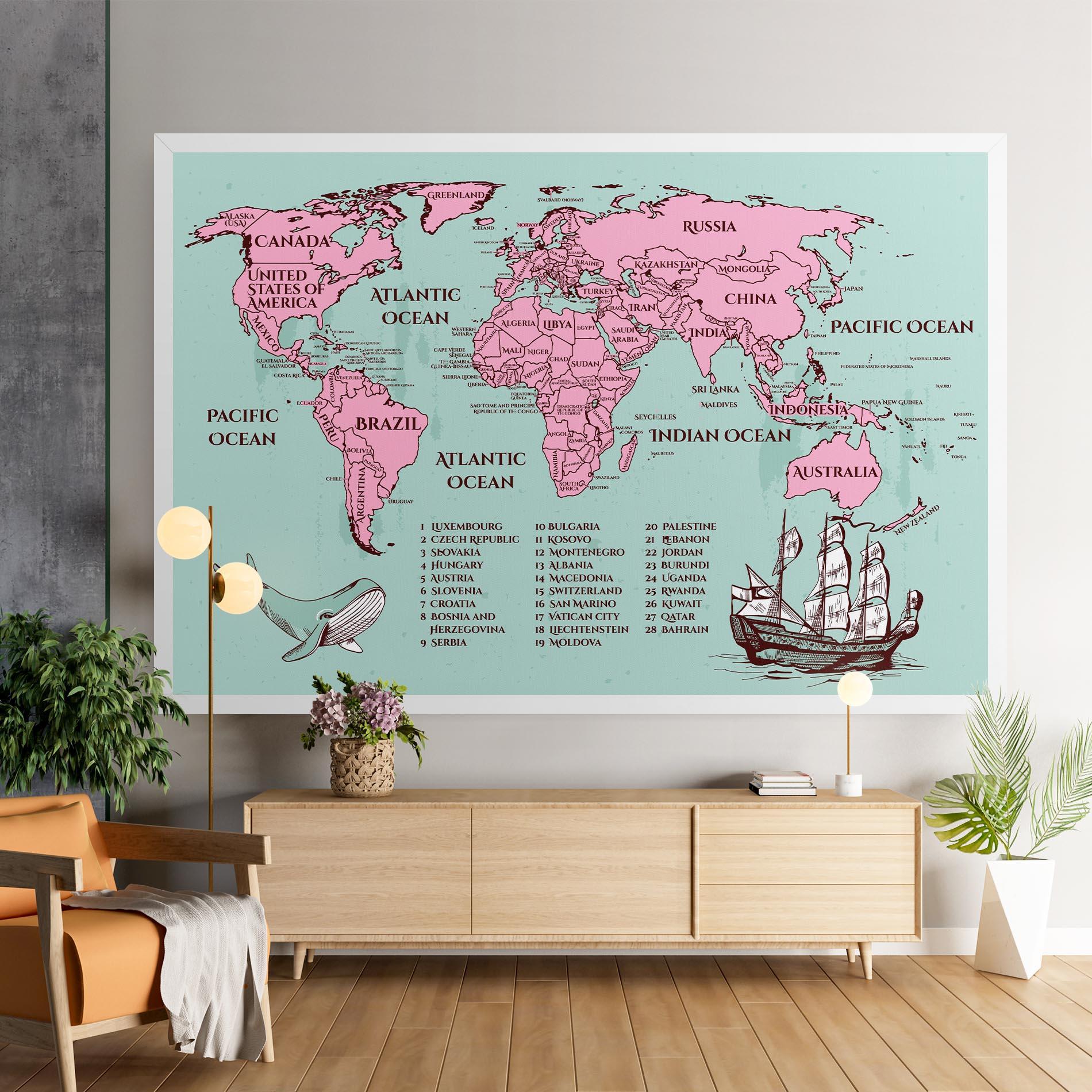 Vászonkép Pink Pirate Map mockup 9