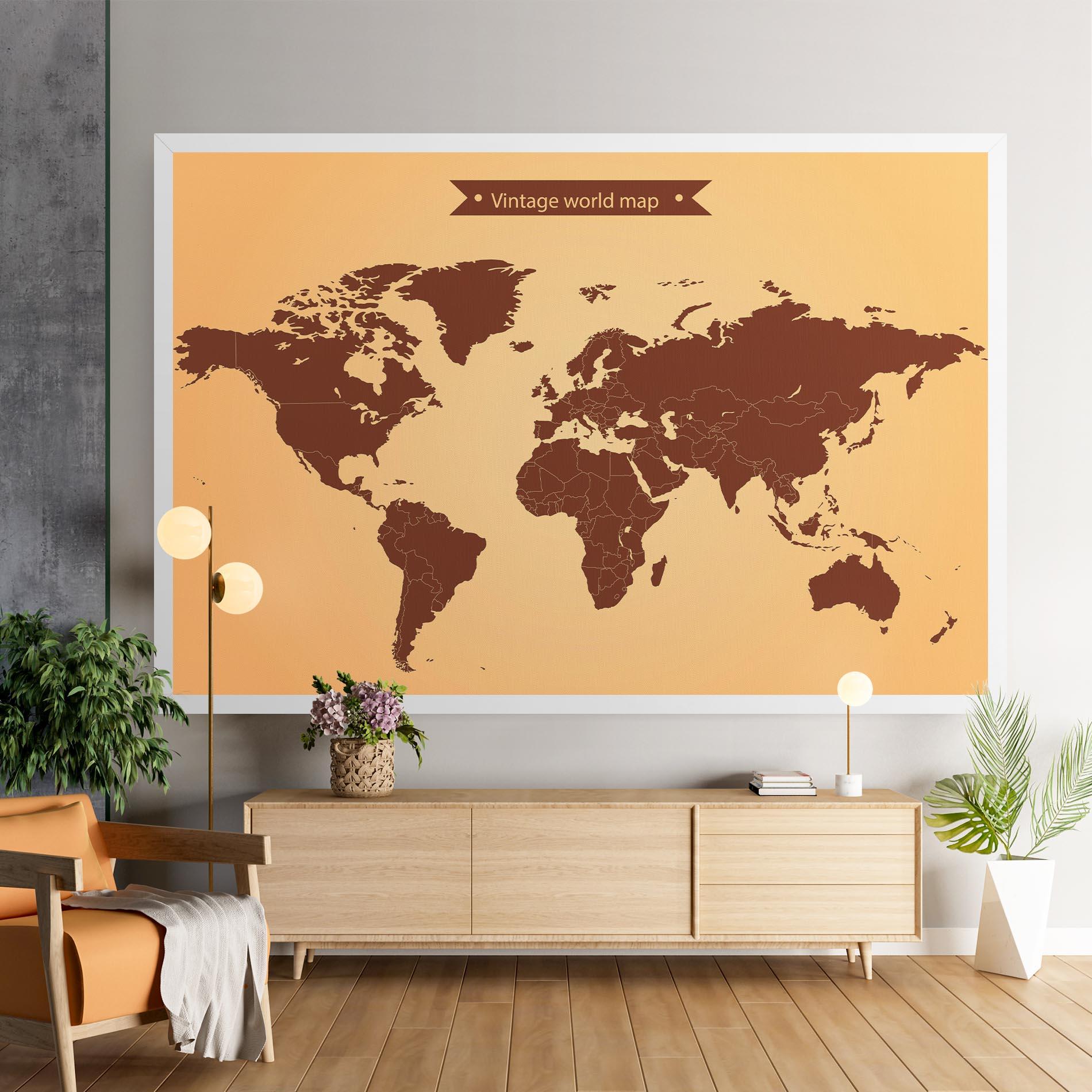 Vászonkép Vintage World Map mockup 9