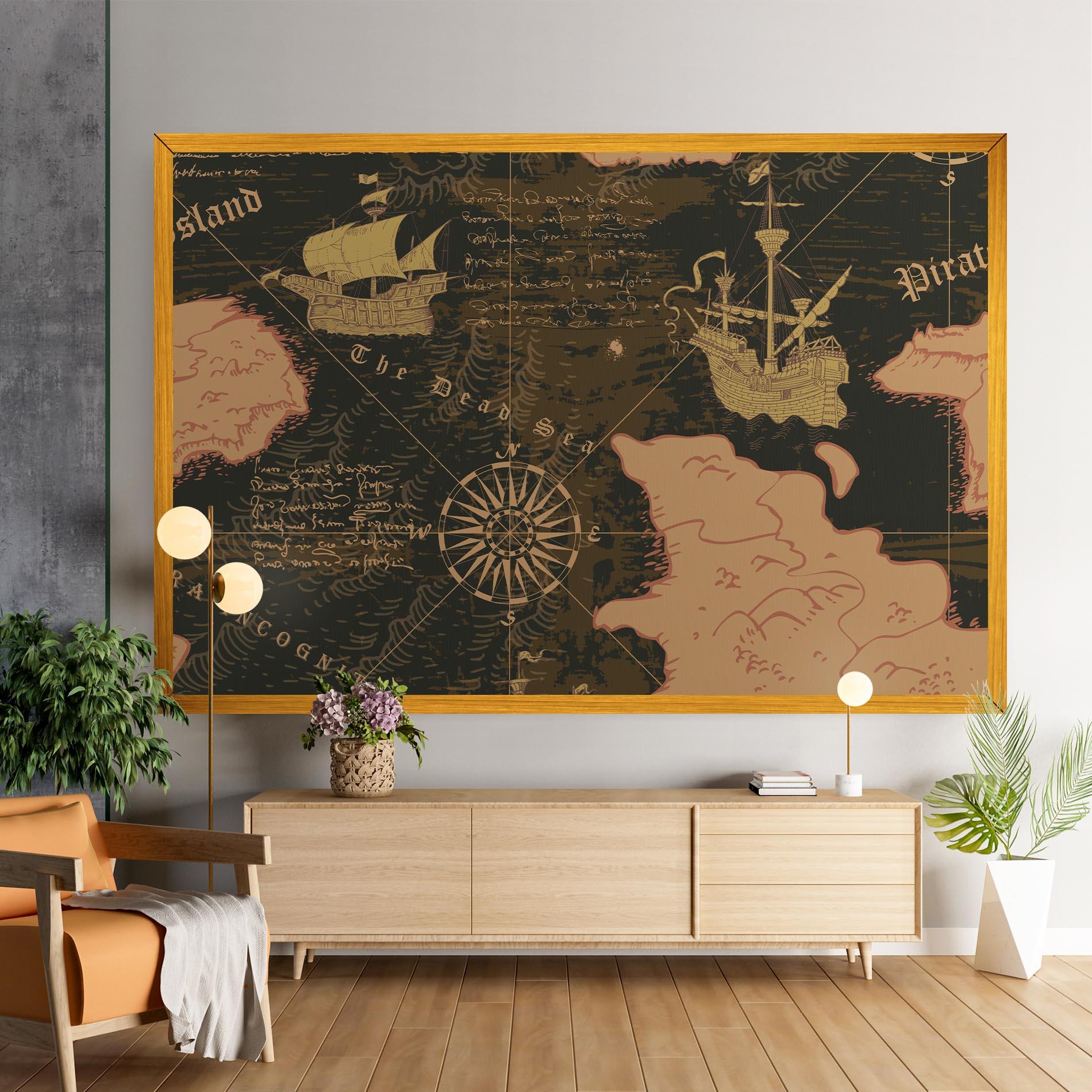 Vászonkép Cool Old Map mockup 9
