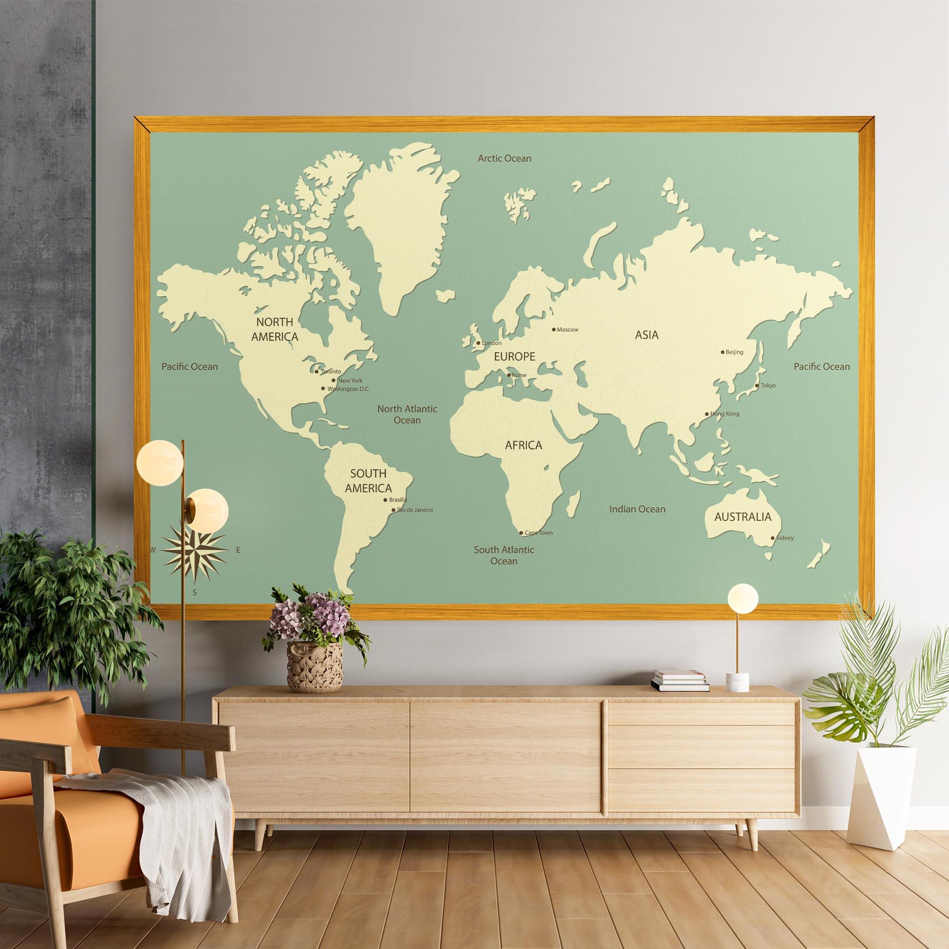 Vászonkép Green Cream Map mockup 9