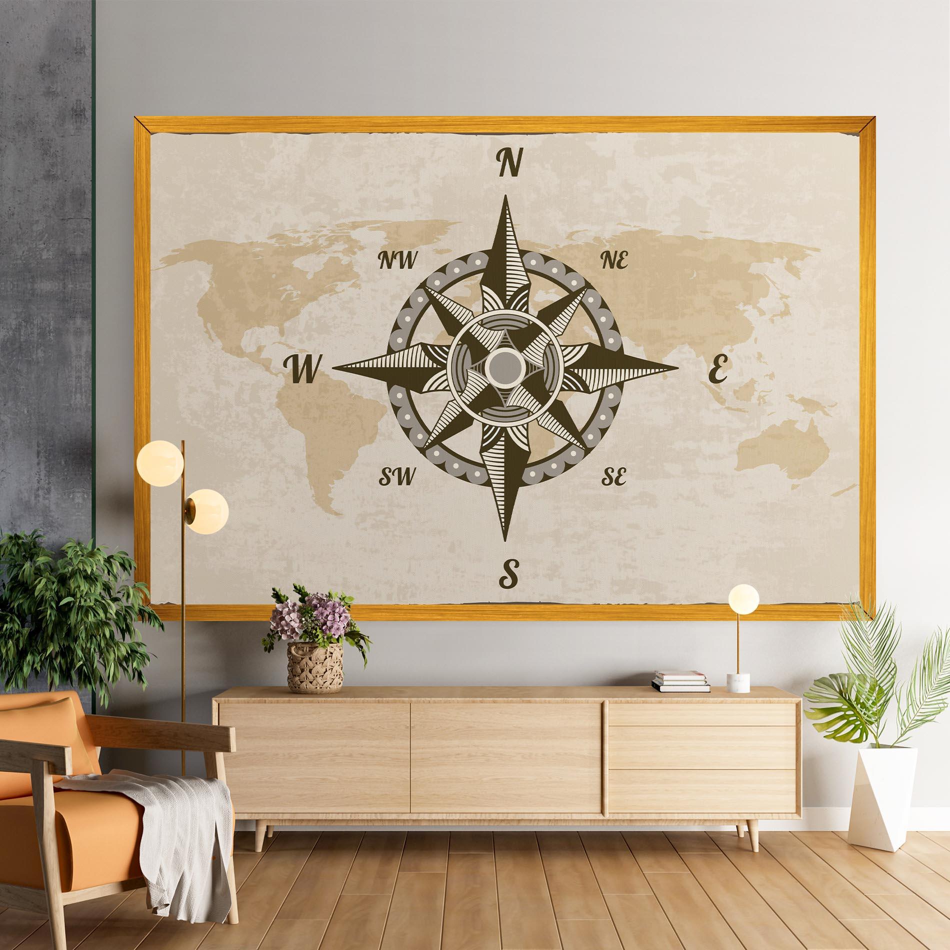 Vászonkép Nautical Compass mockup 9