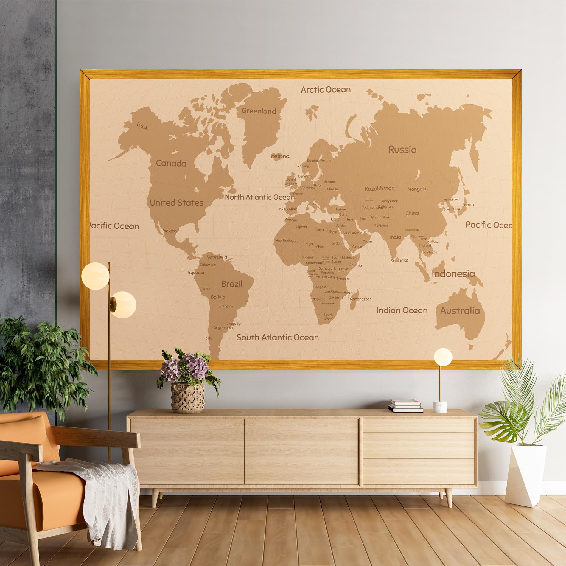 Vászonkép Ocean Old Map mockup 9